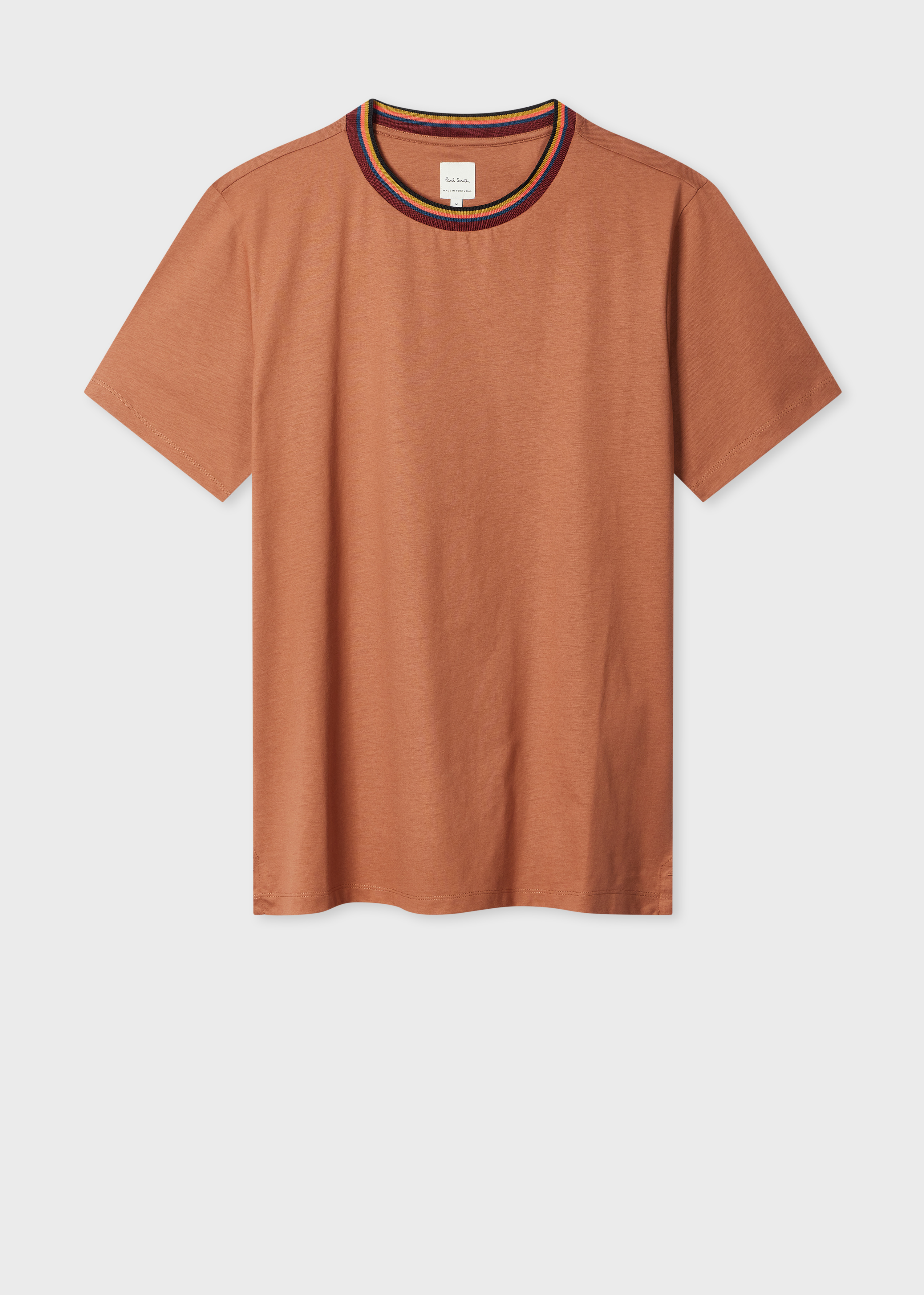 Terracotta 'Artist Stripe' Collar T-Shirt