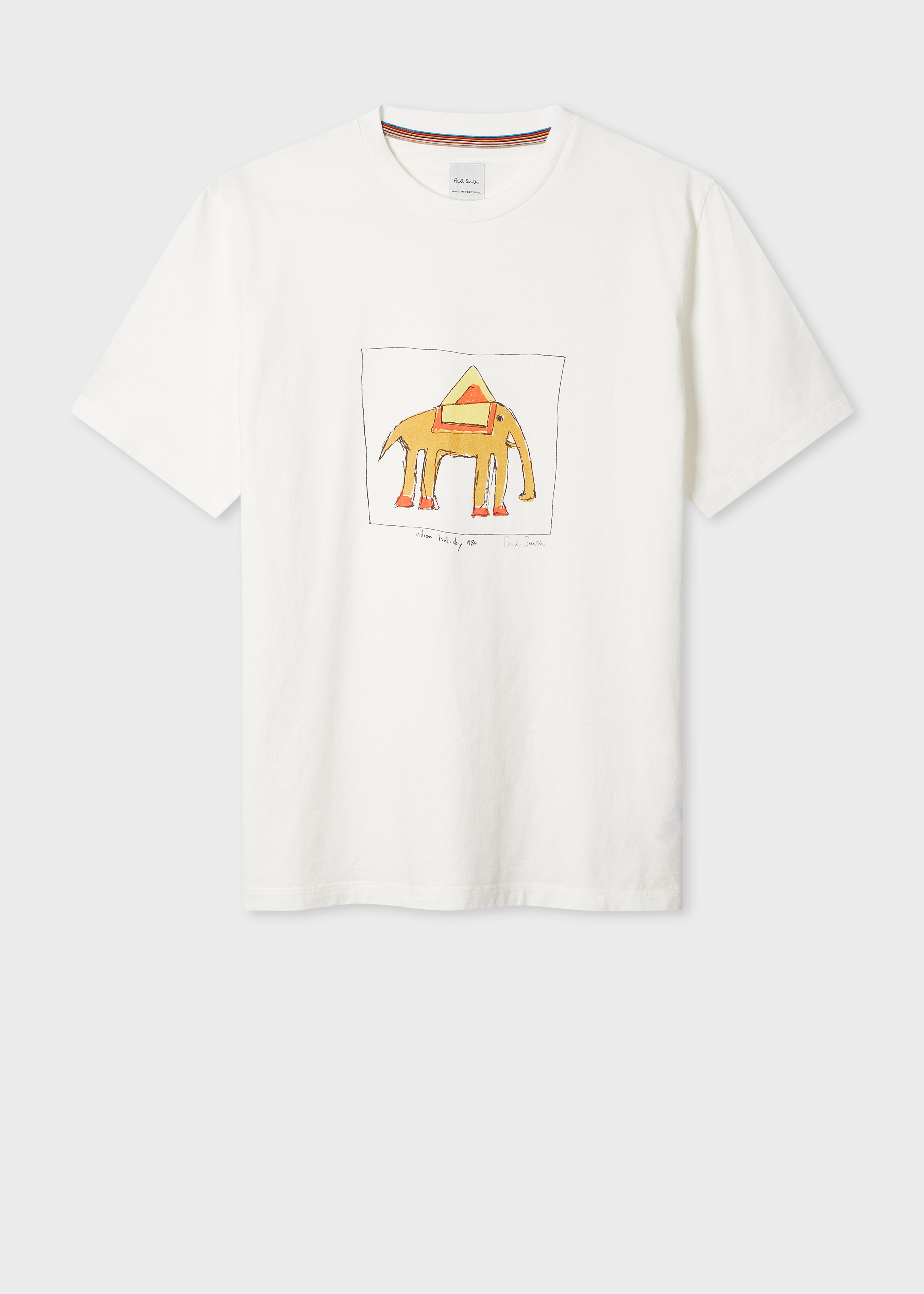 White 'Elephant' Print T-Shirt
