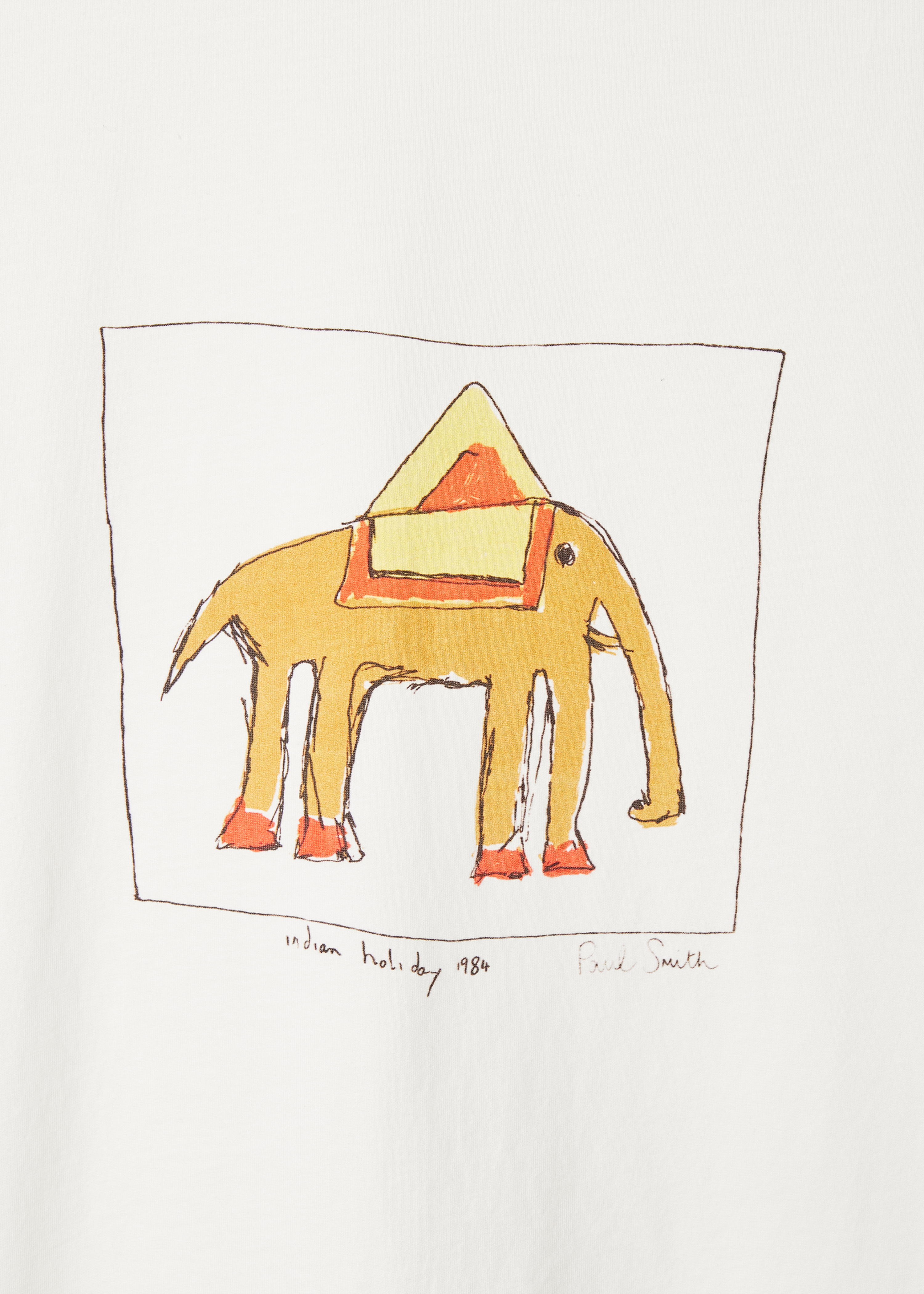 White 'Elephant' Print T-Shirt