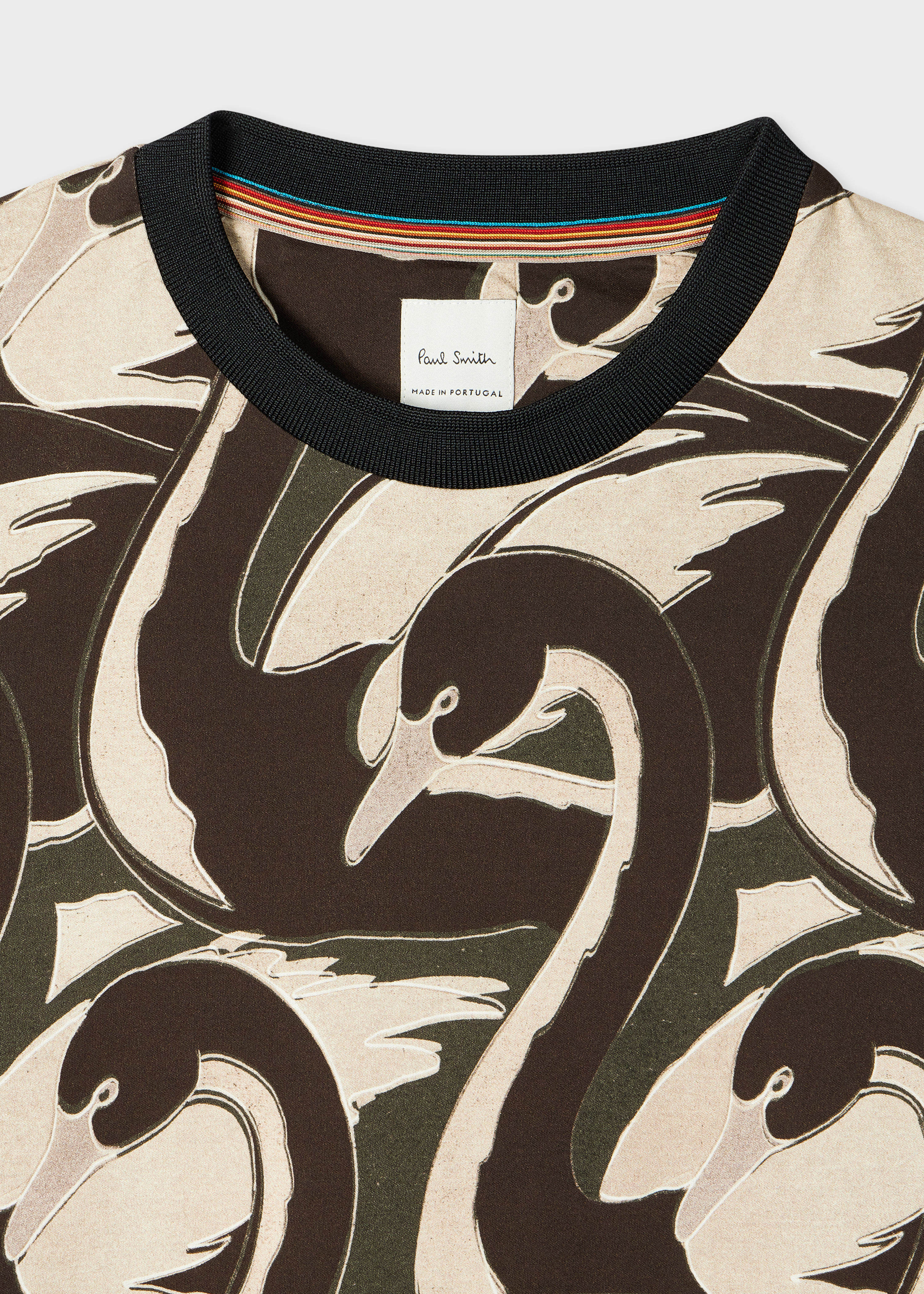 'Swan' Print Cotton T-Shirt