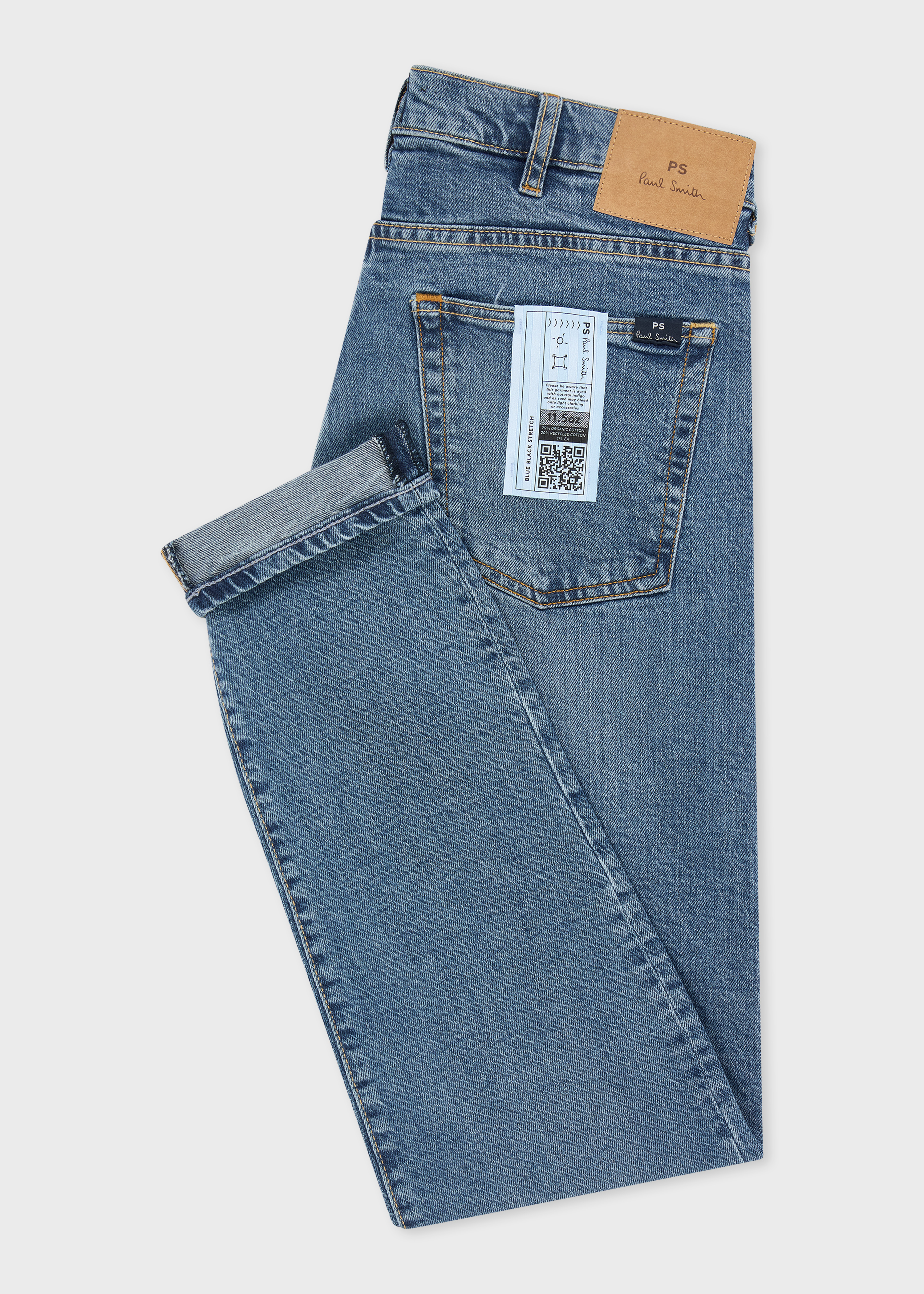 Tapered-Fit Blue-Wash 'Blue Black Stretch' Jeans