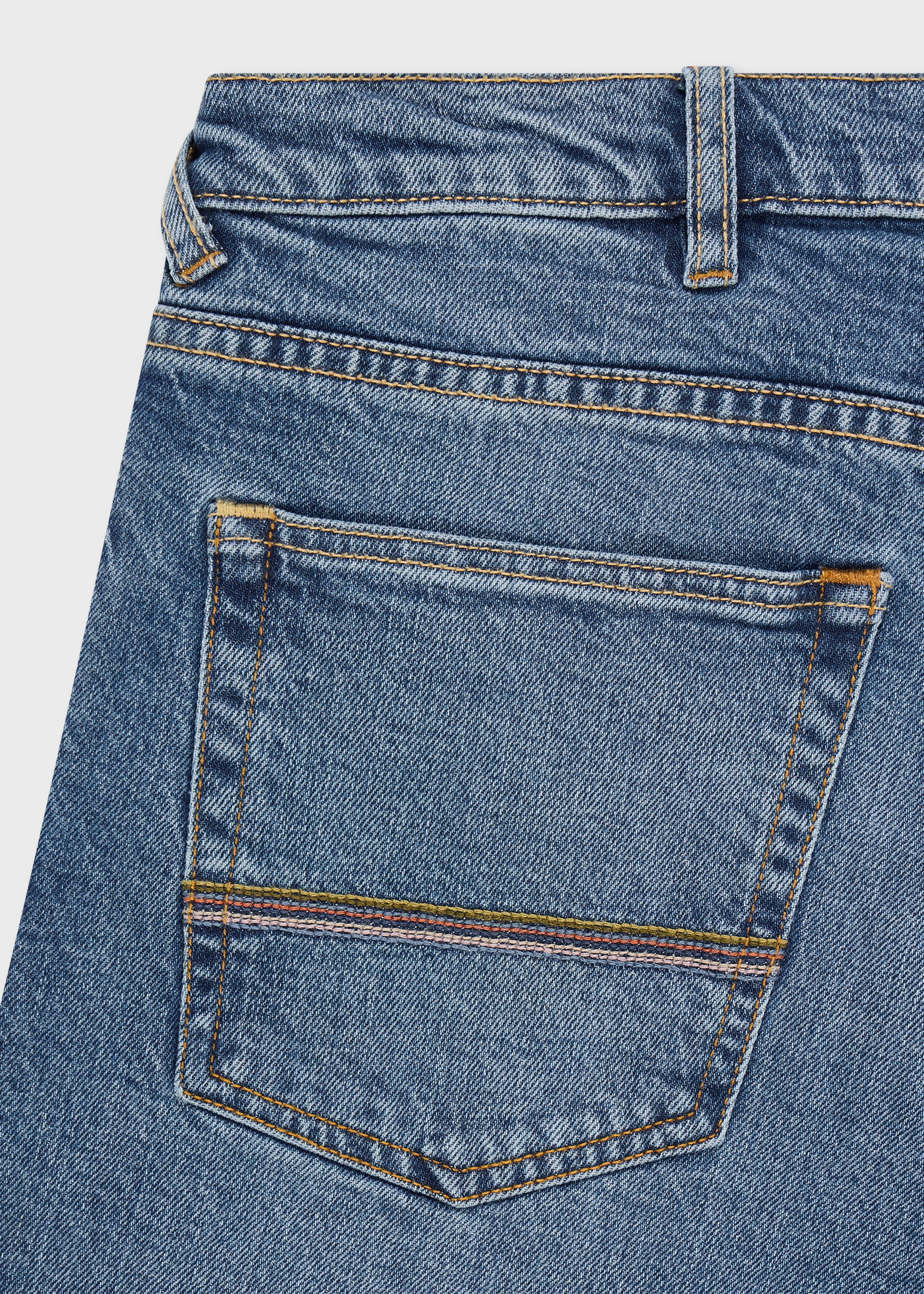 Tapered-Fit Blue-Wash 'Blue Black Stretch' Jeans