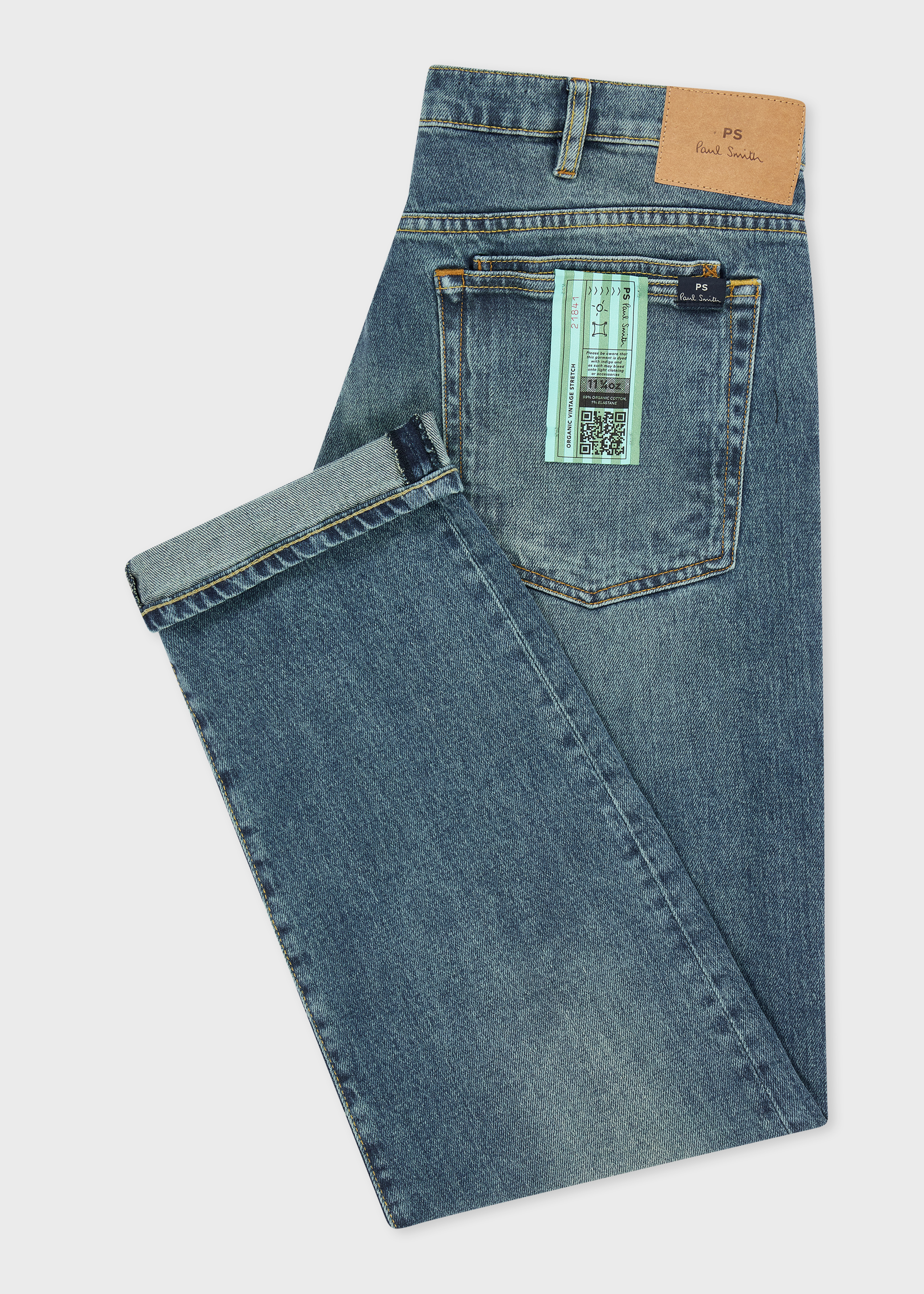 Relaxed Tapered-Fit Antique Wash 'Organic Vintage Stretch' Jeans