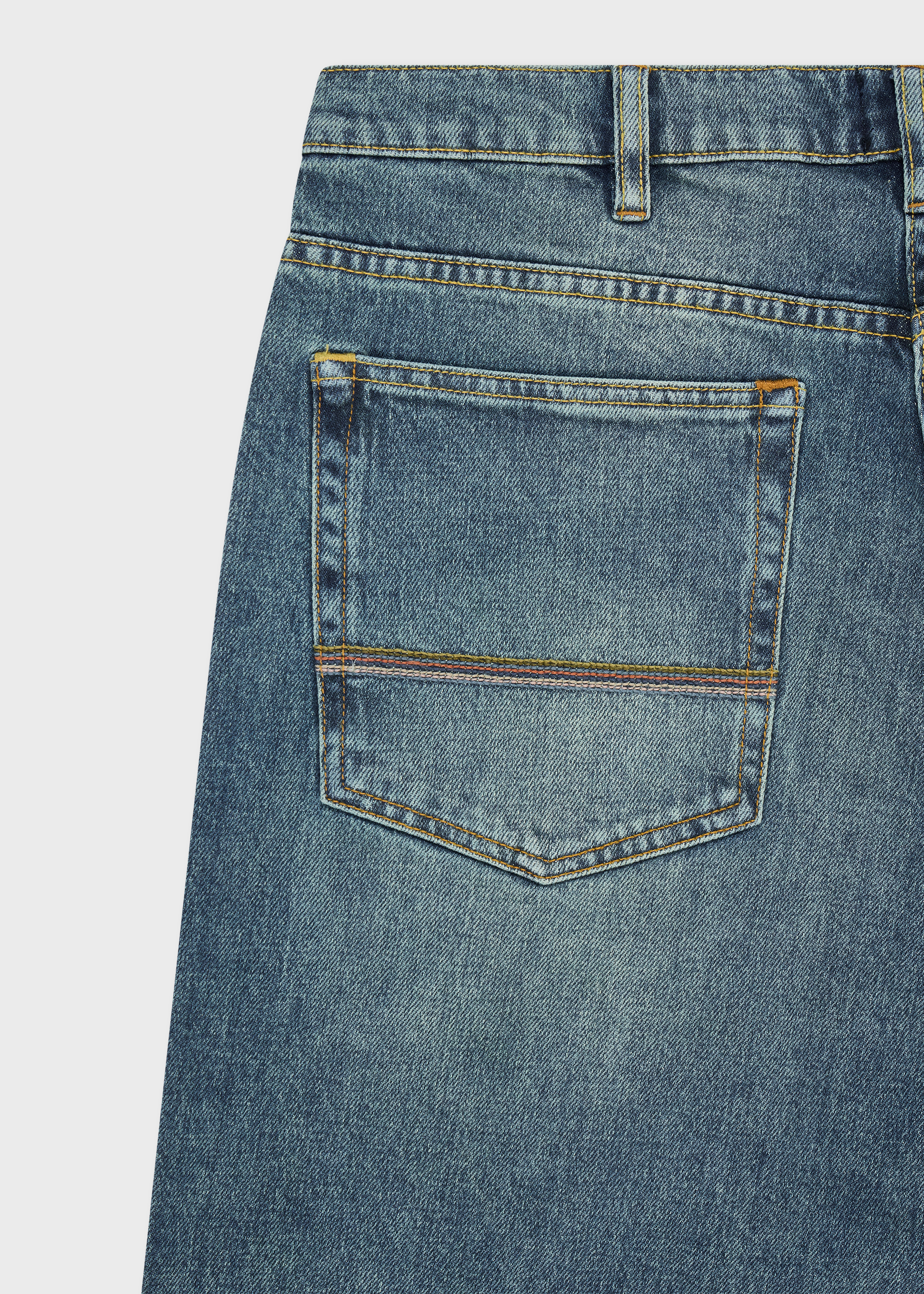Relaxed Tapered-Fit Antique Wash 'Organic Vintage Stretch' Jeans