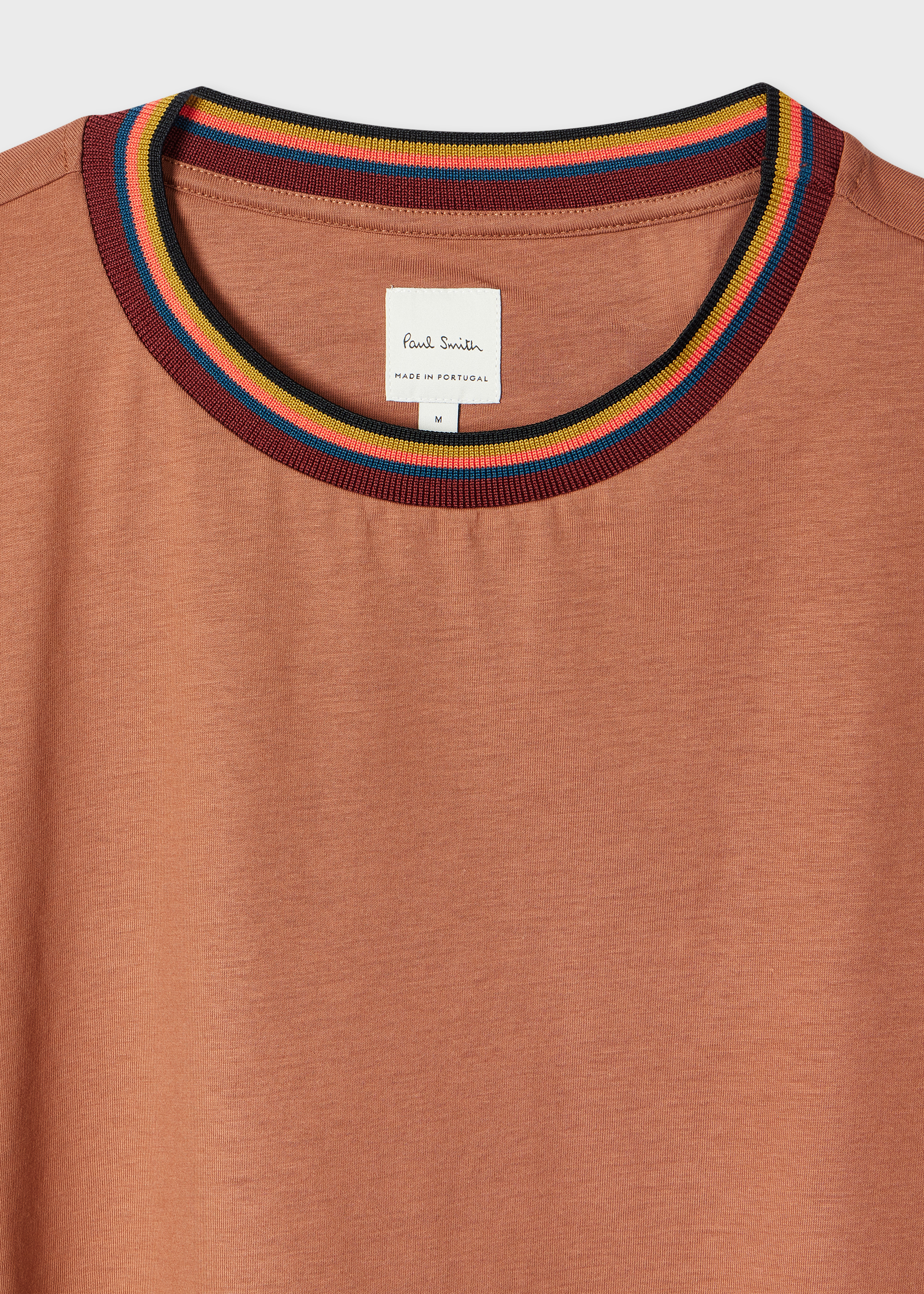 Terracotta 'Artist Stripe' Collar T-Shirt
