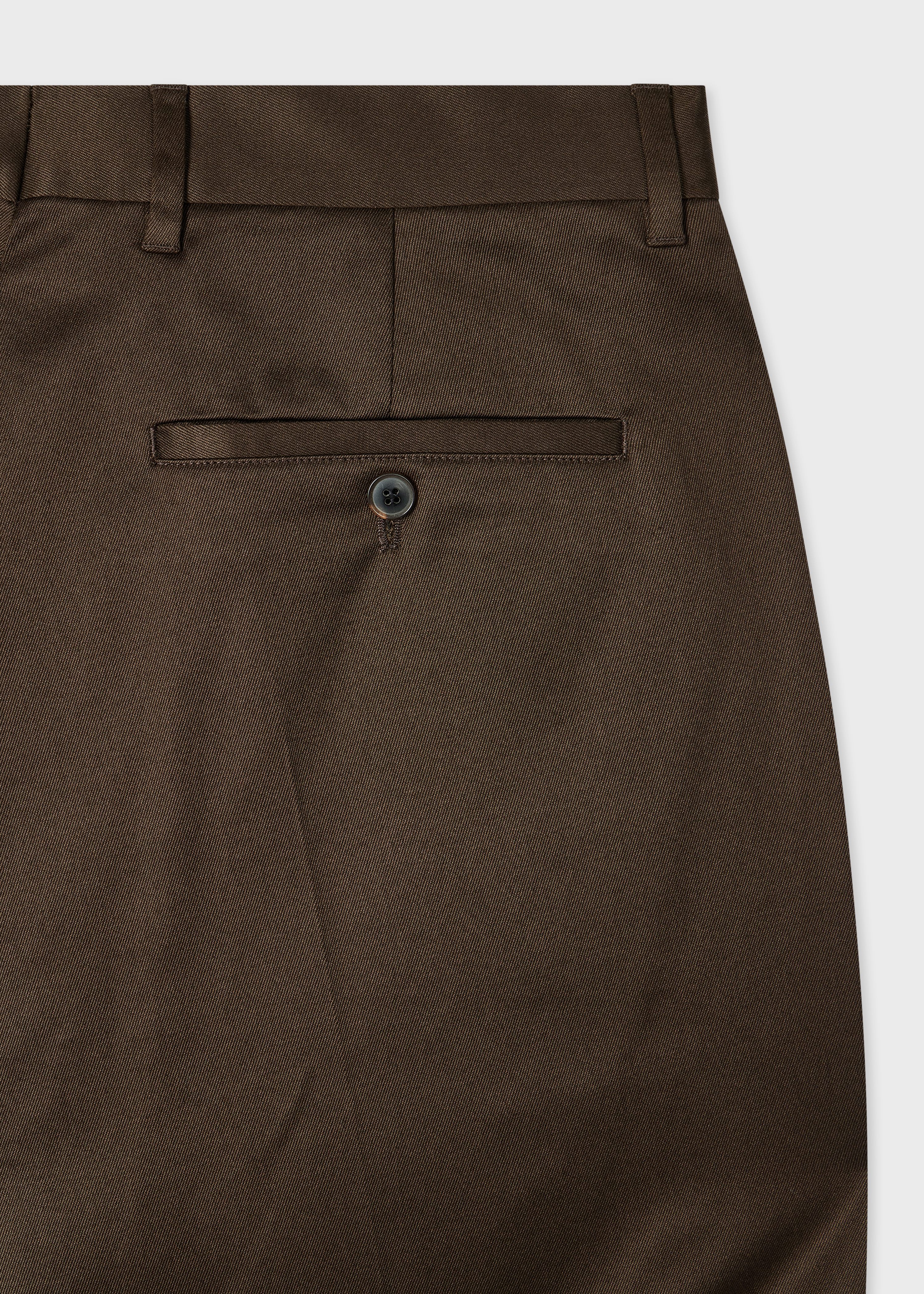 Brown Stretch Cotton-Twill Double-Pleat Trousers