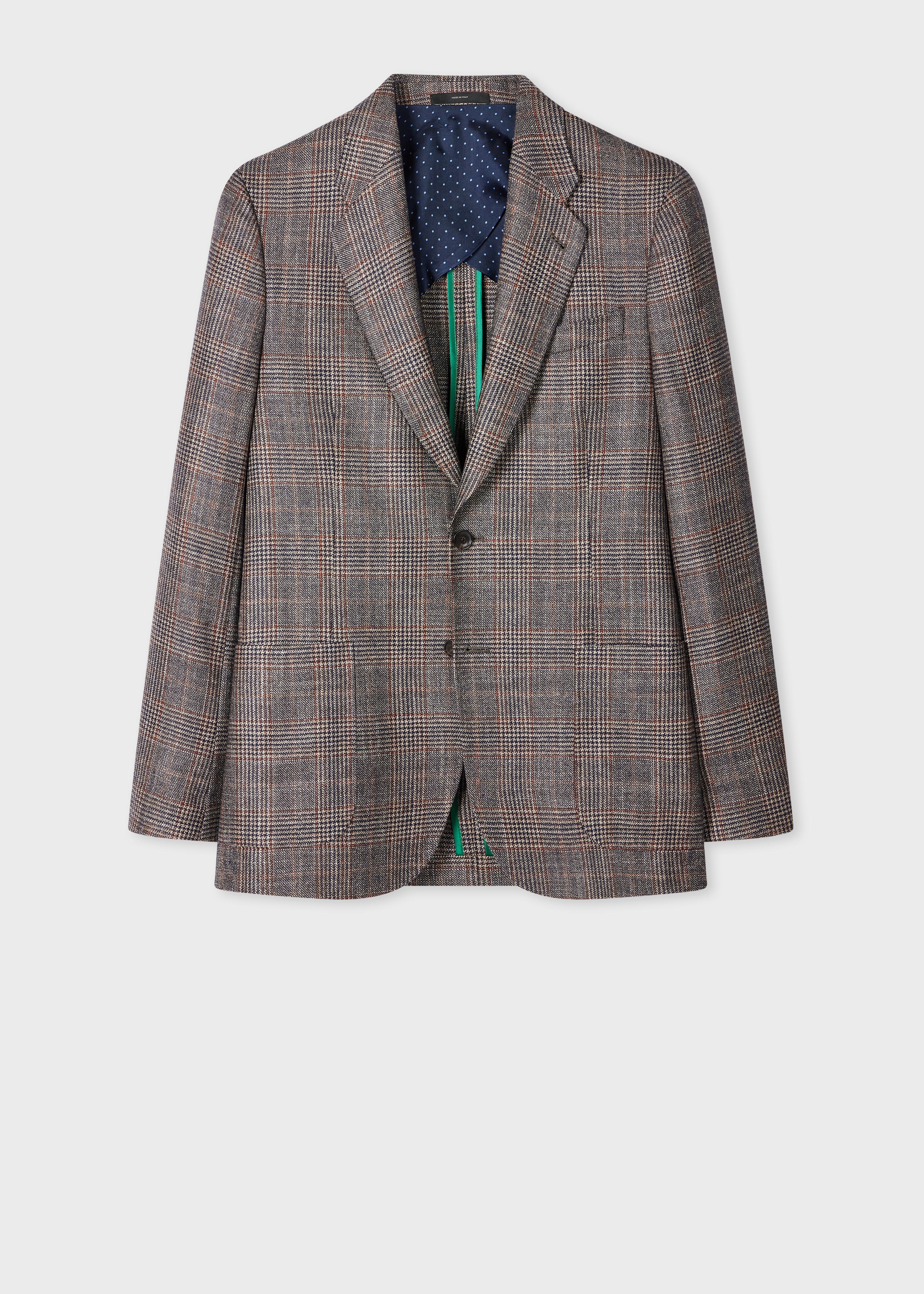 Tan Check 'Silk Air' Buggy-Lined Blazer