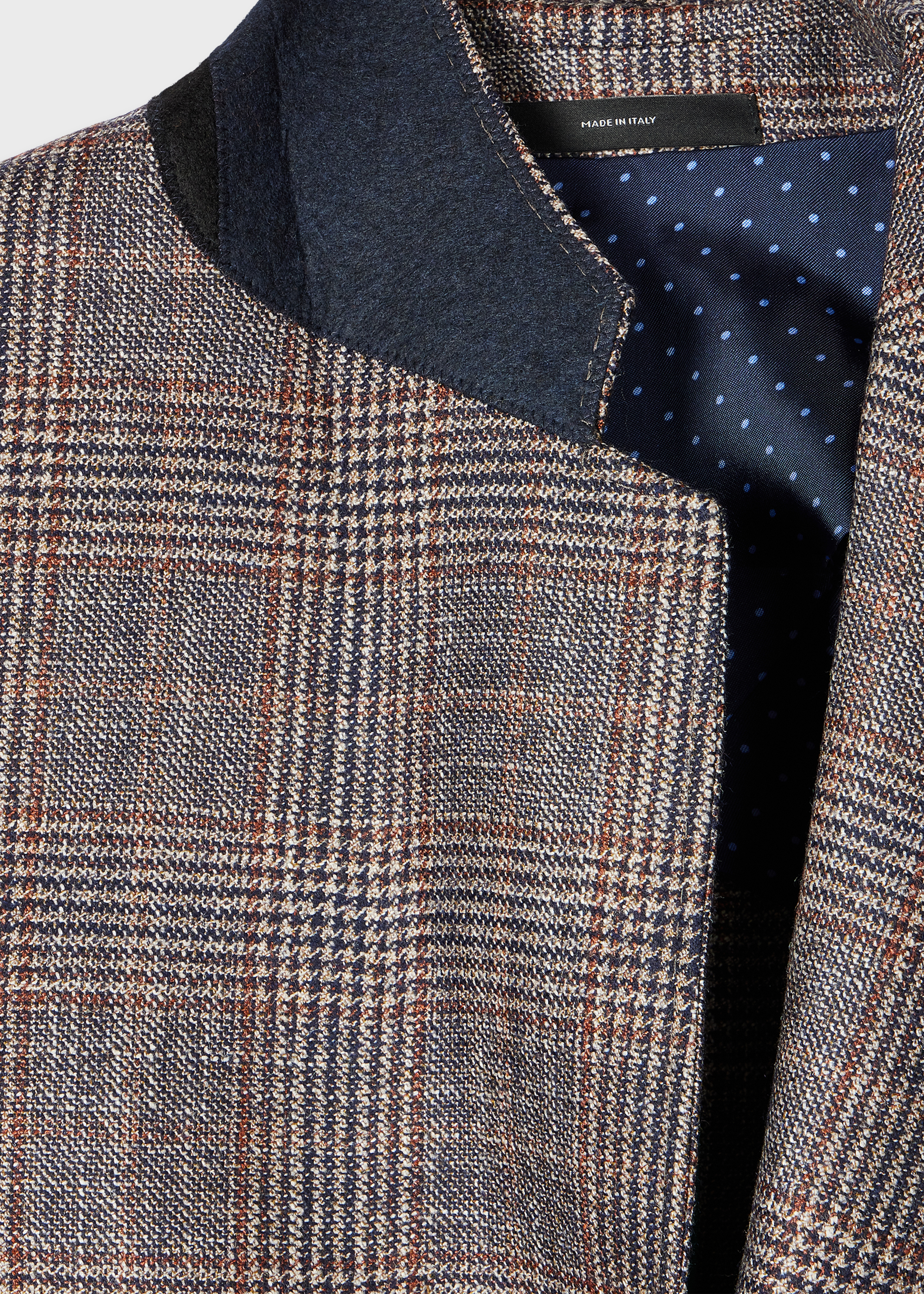 Tan Check 'Silk Air' Buggy-Lined Blazer