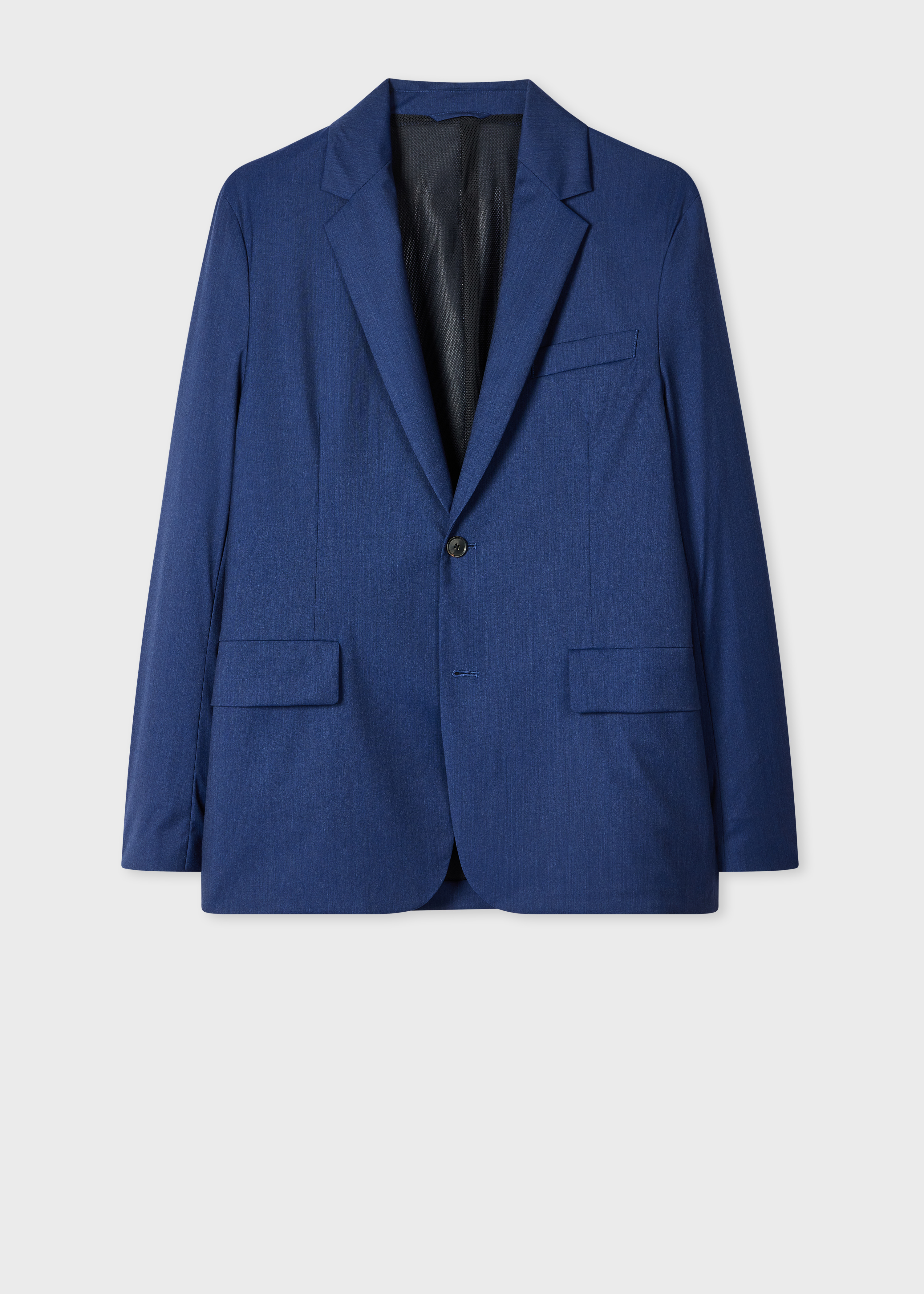 Blue Melange 'Storm System' Wool Technical Blazer