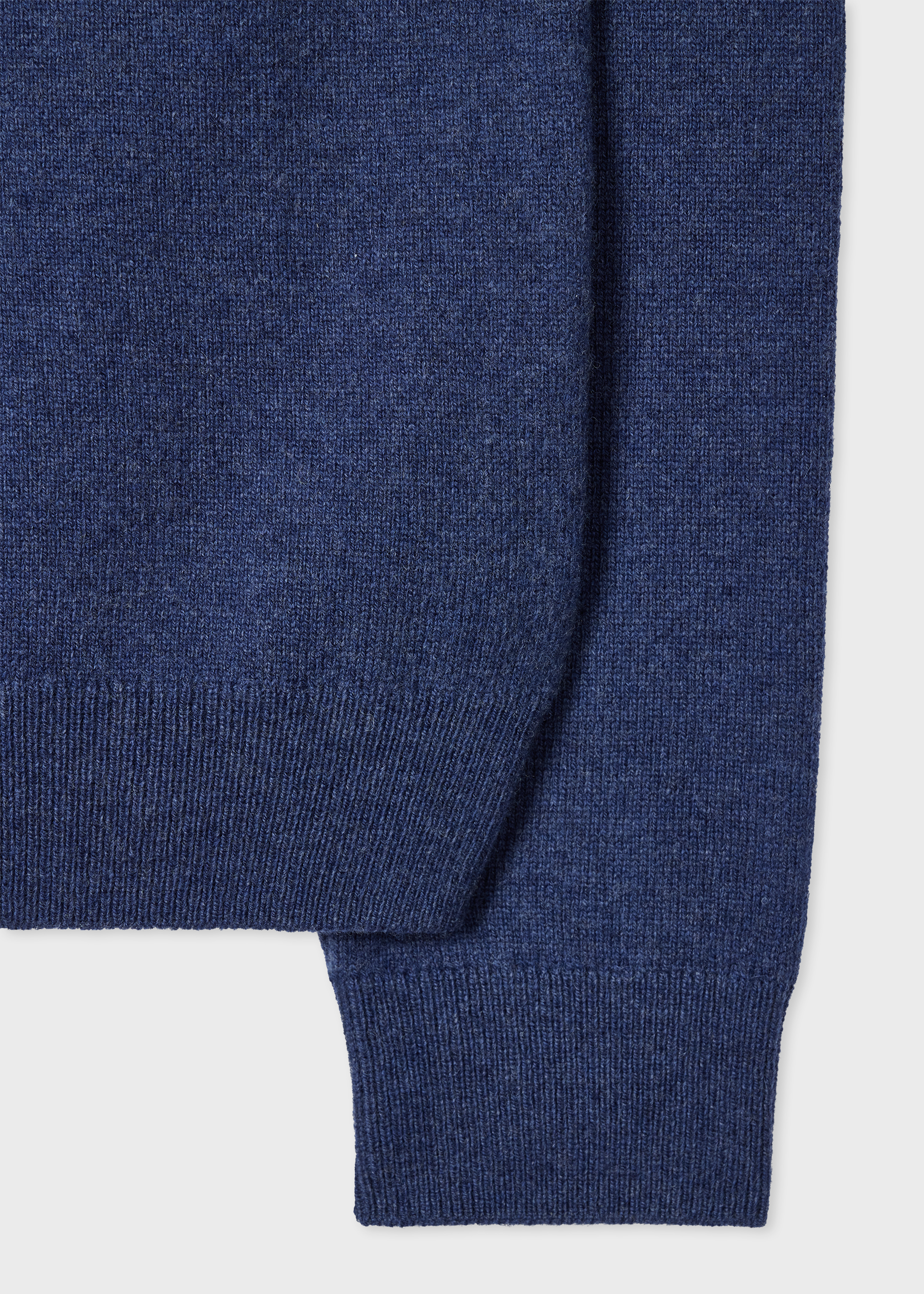 Mid Blue Merino Wool 'Sports Stripe' Sweater