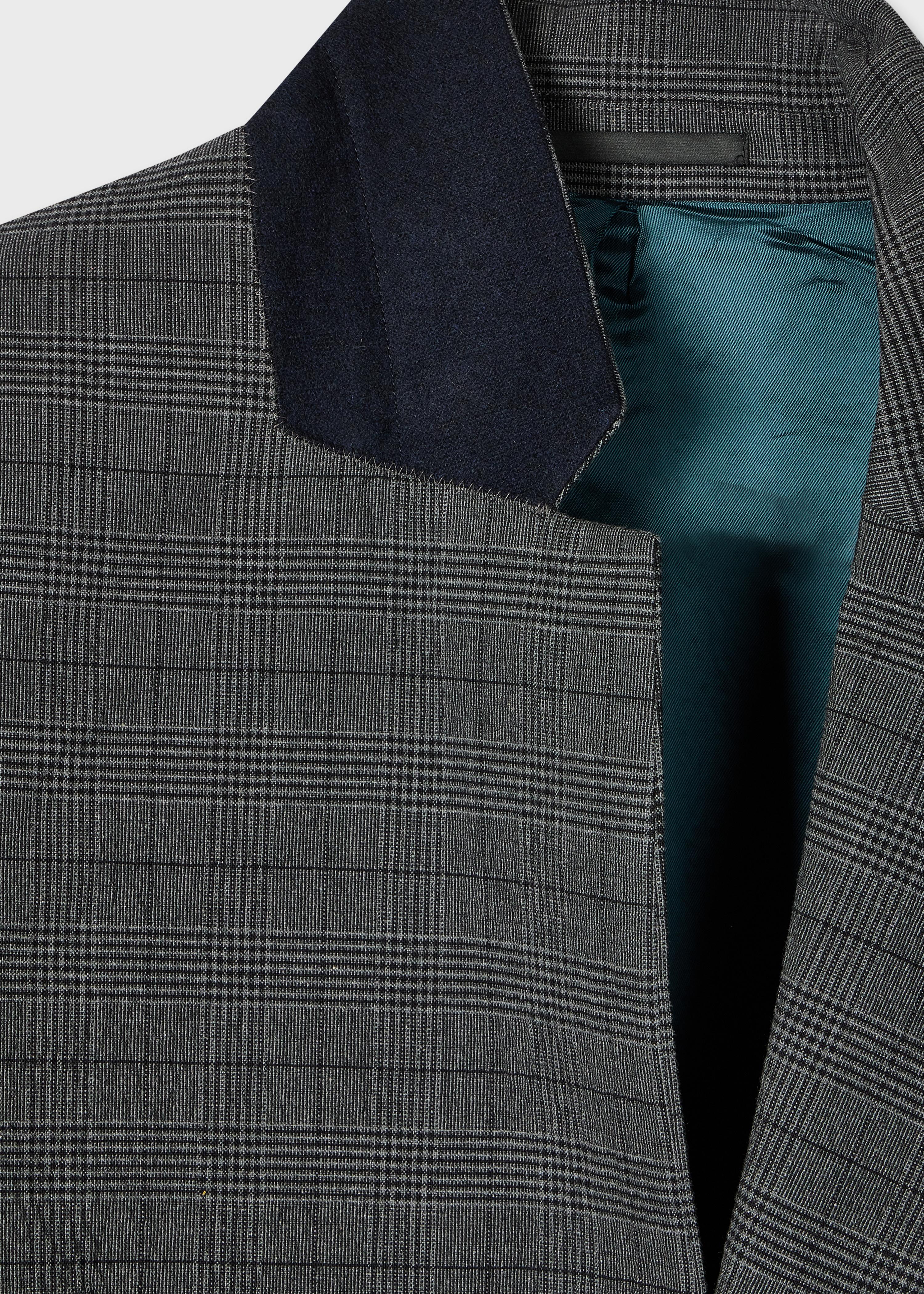 Grey Seersucker Cotton Check Buggy-Lined Blazer