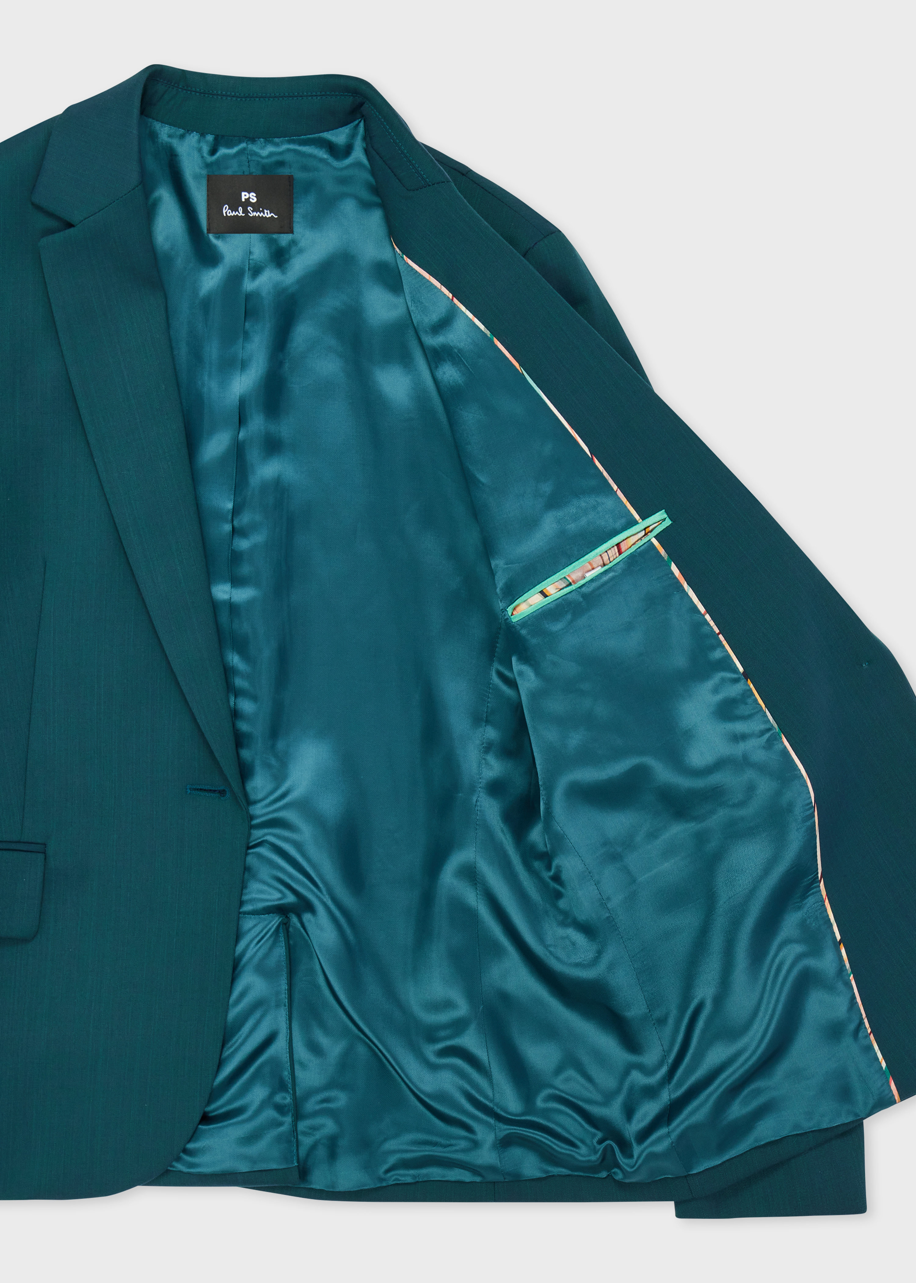 Women's Petrol Green Slim-Fit Wool-Blend Blazer