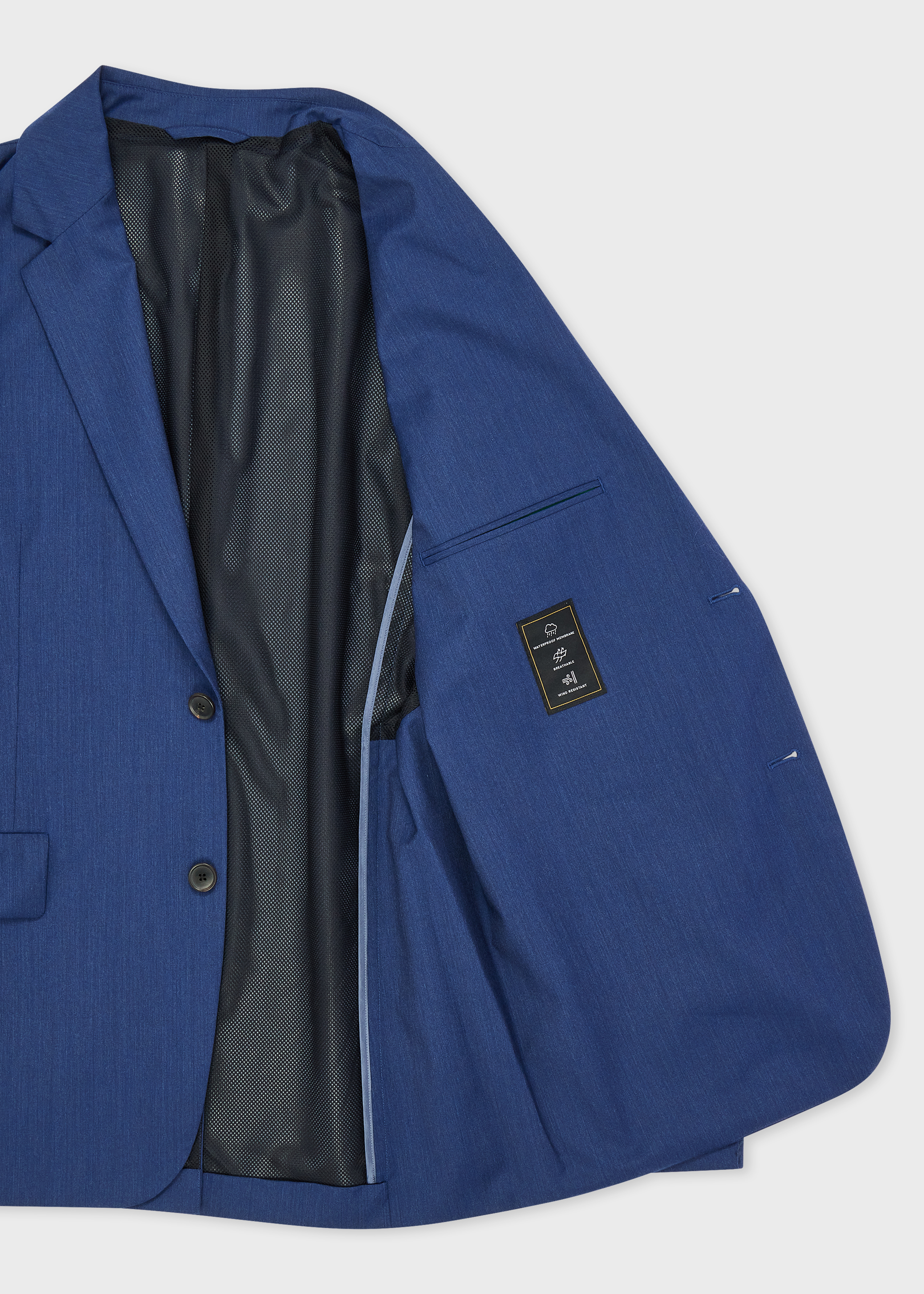 Blue Melange 'Storm System' Wool Technical Blazer