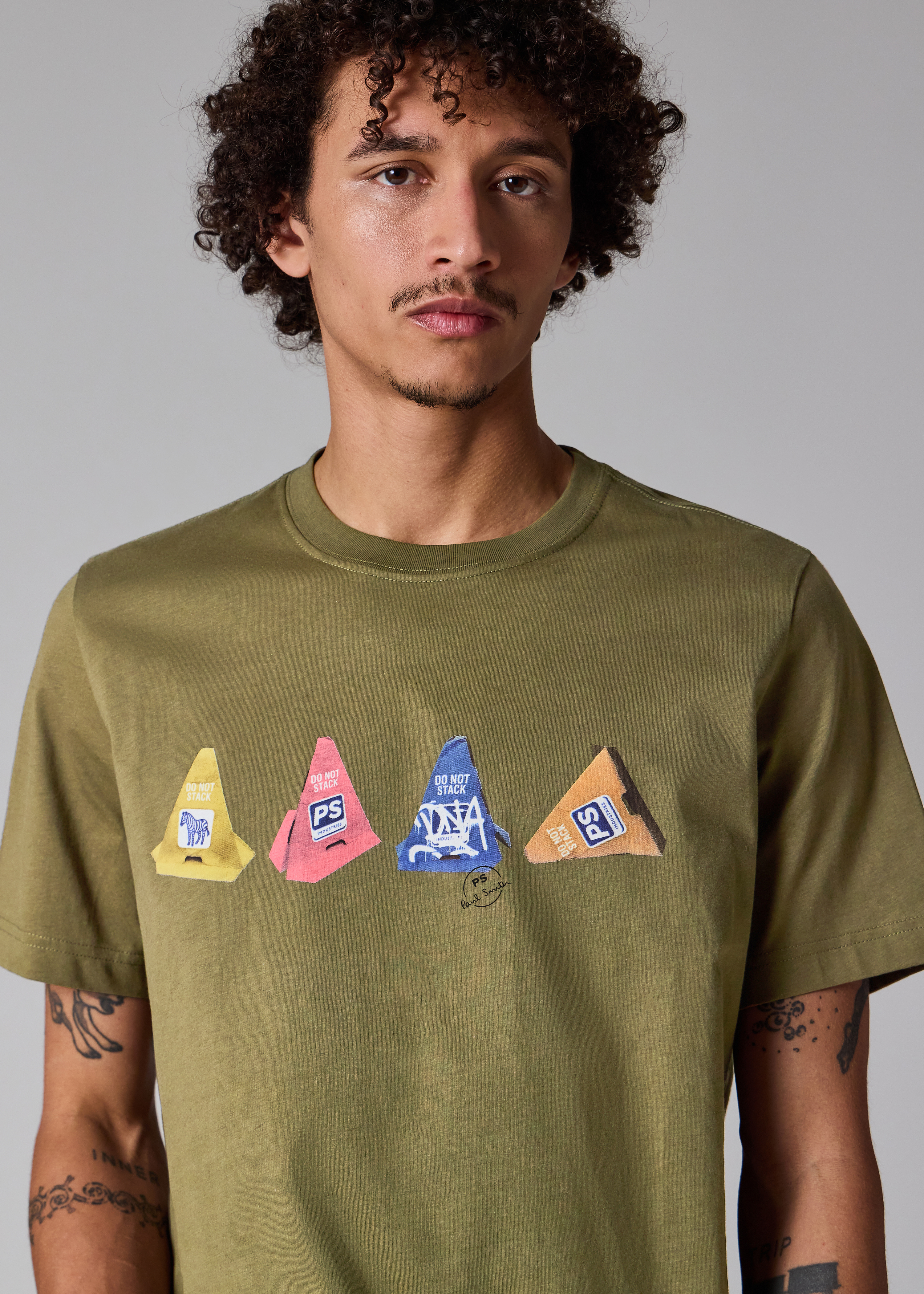 Khaki 'Cones' Print T-Shirt