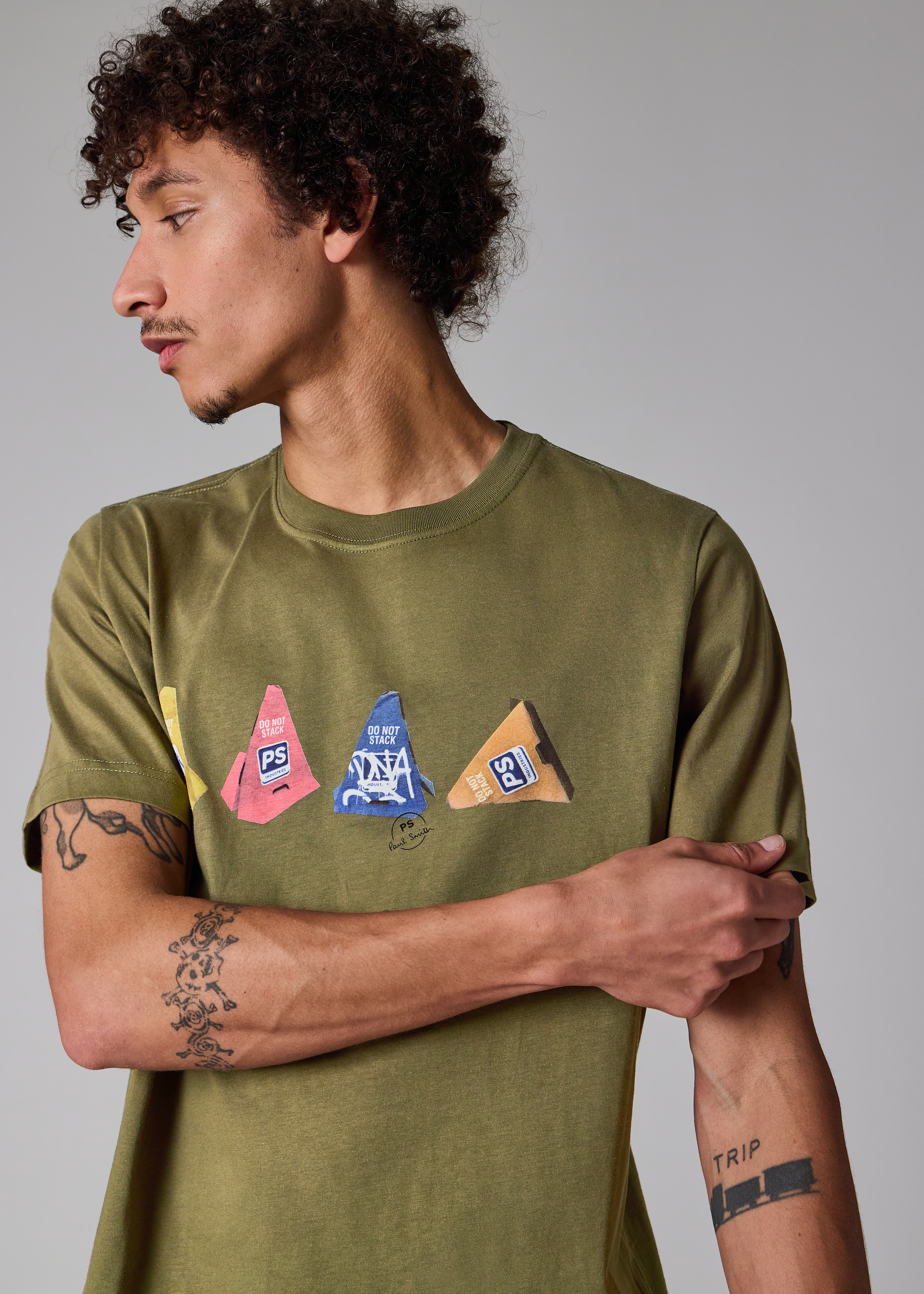 Khaki 'Cones' Print T-Shirt