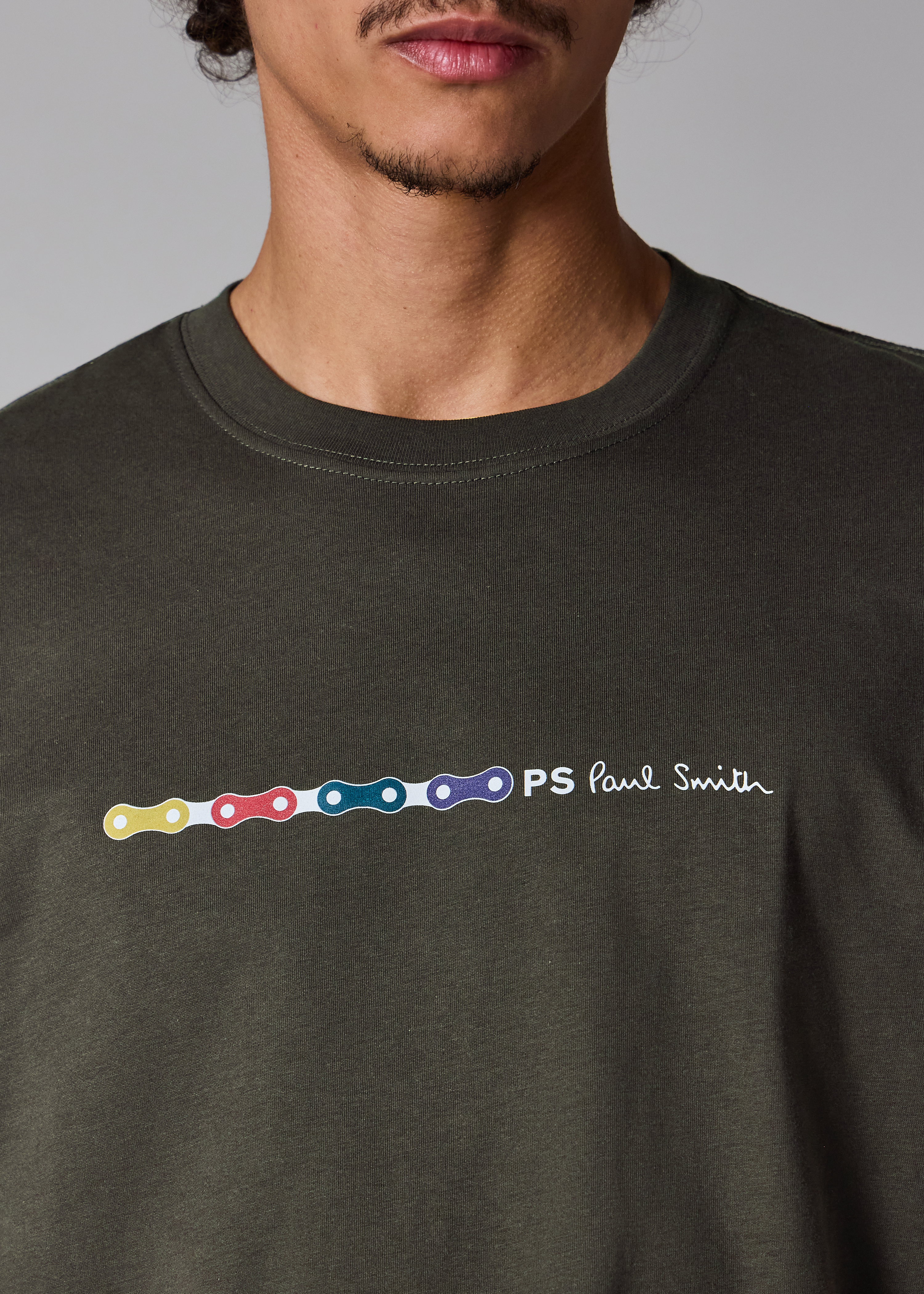 Dark Grey 'Bike Chain' Print T-Shirt