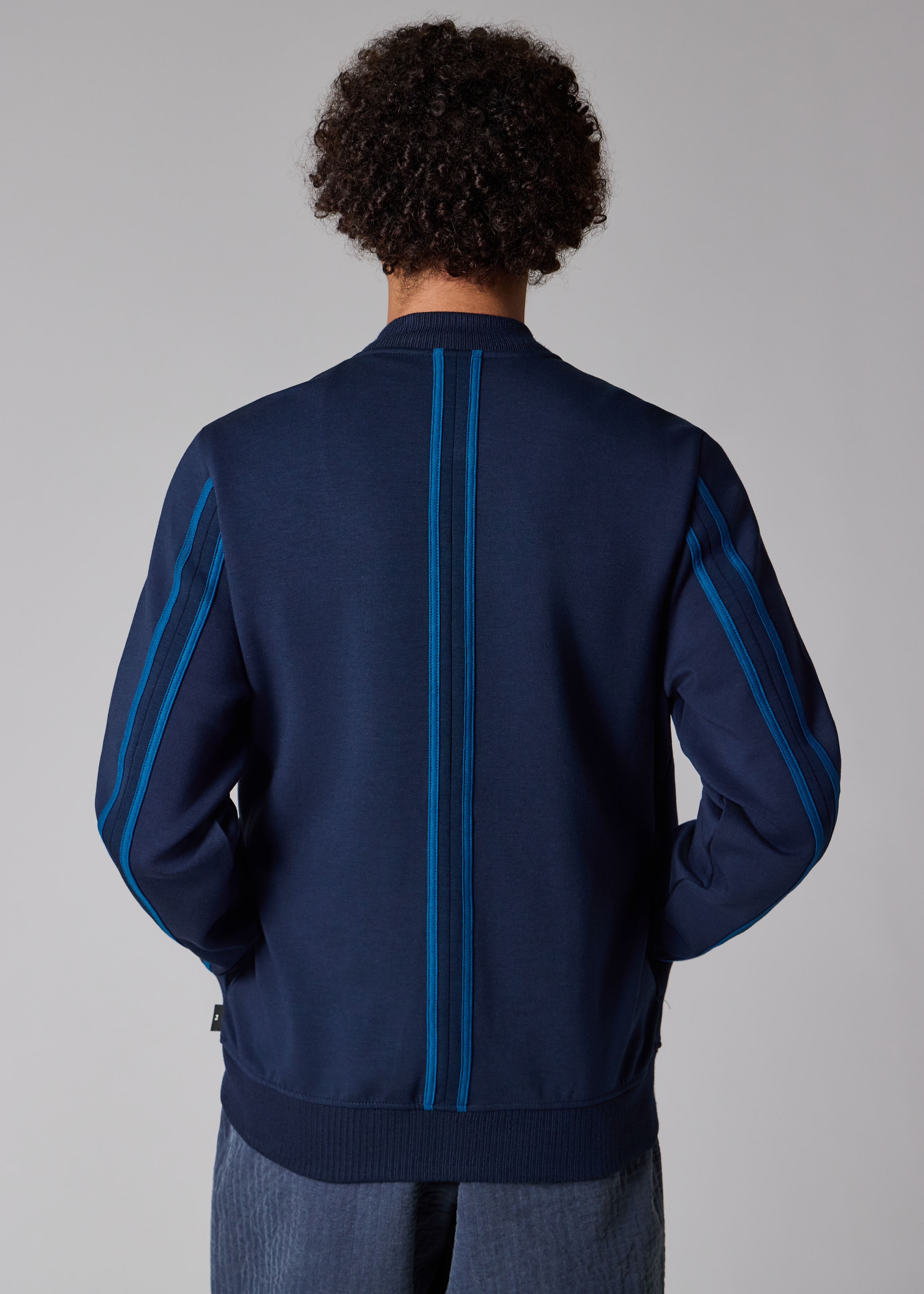 Navy Jersey Bomber Jacket