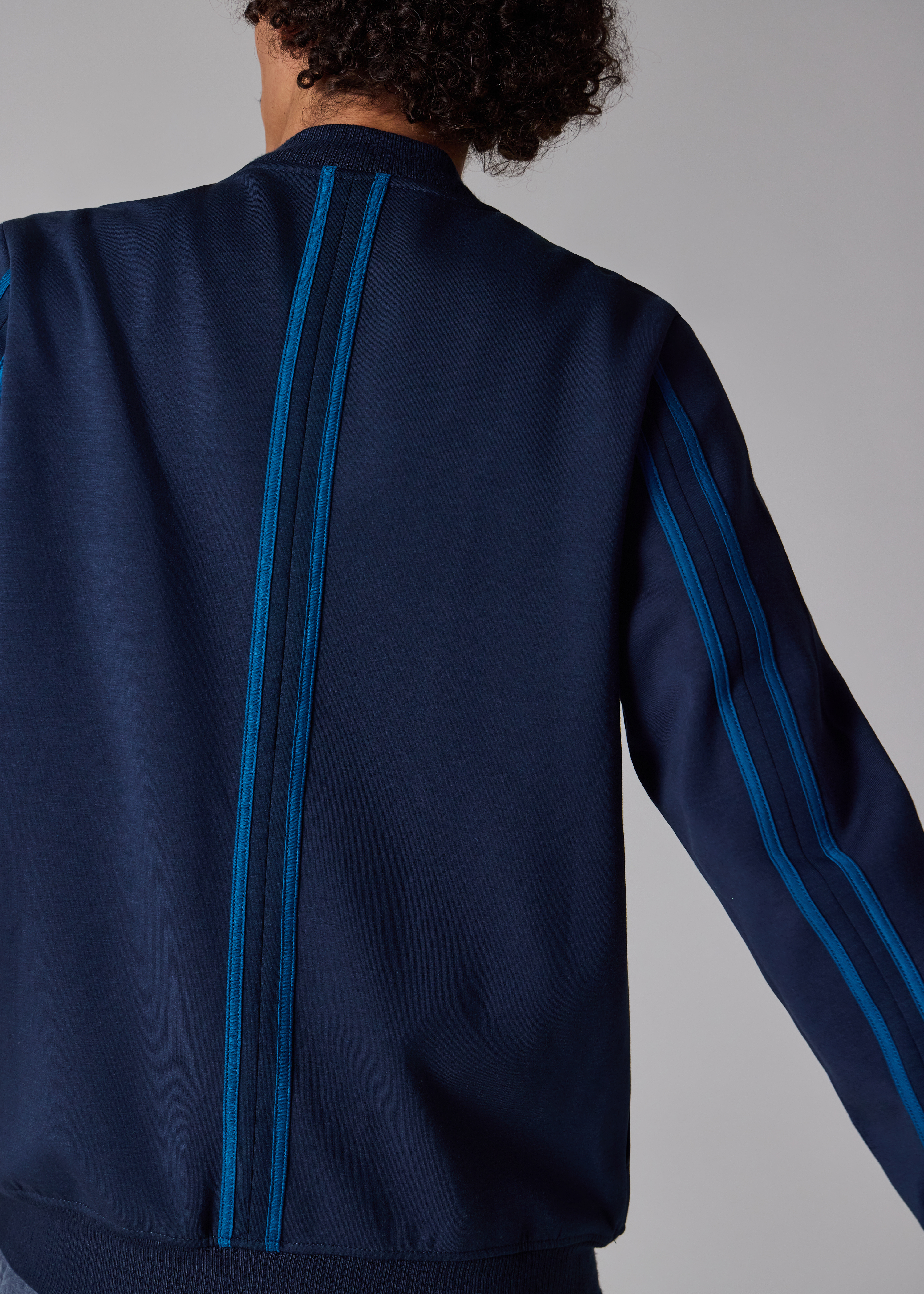 Navy Jersey Bomber Jacket