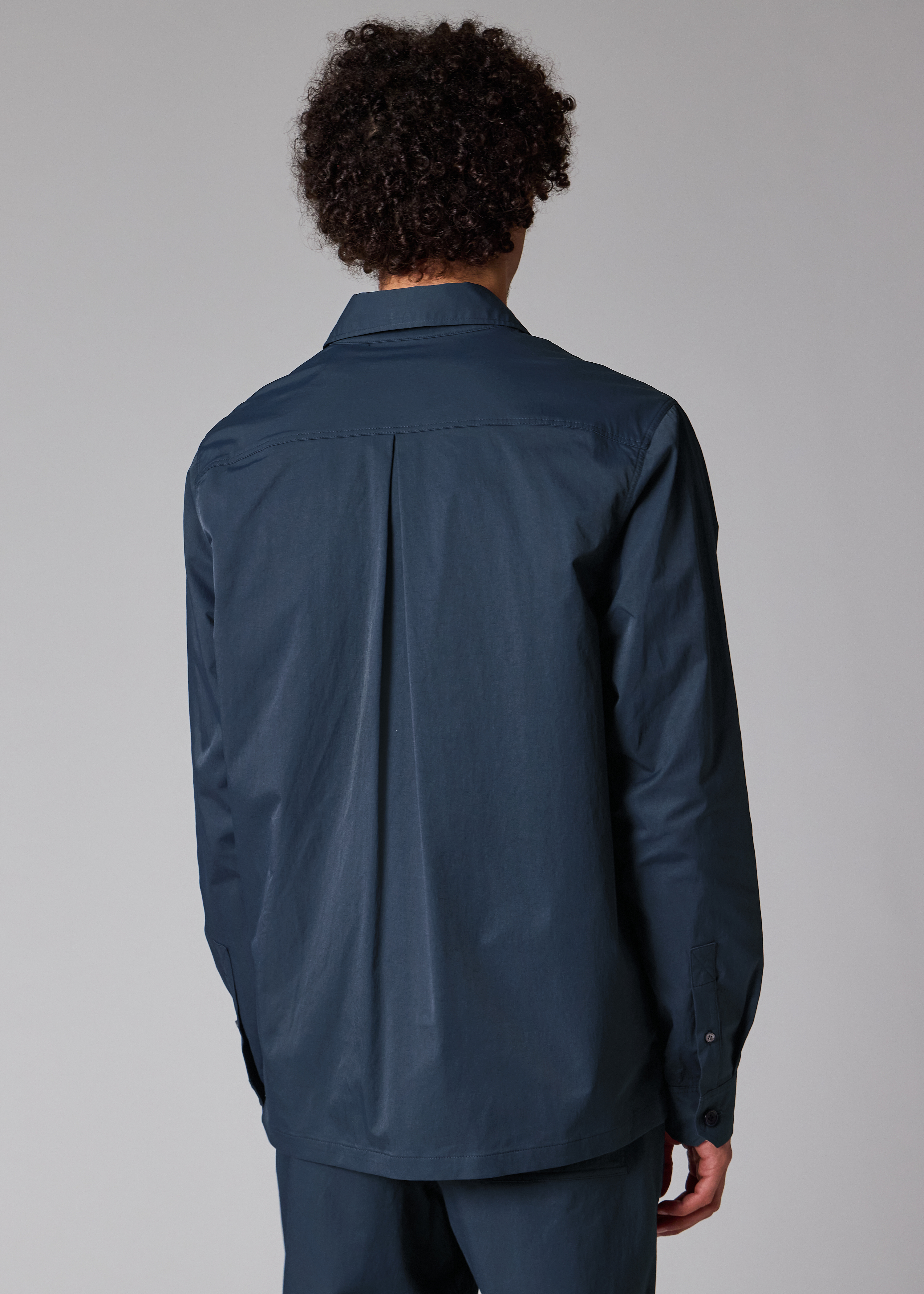 Navy Technical Cotton-Blend Patch-Pocket Overshirt
