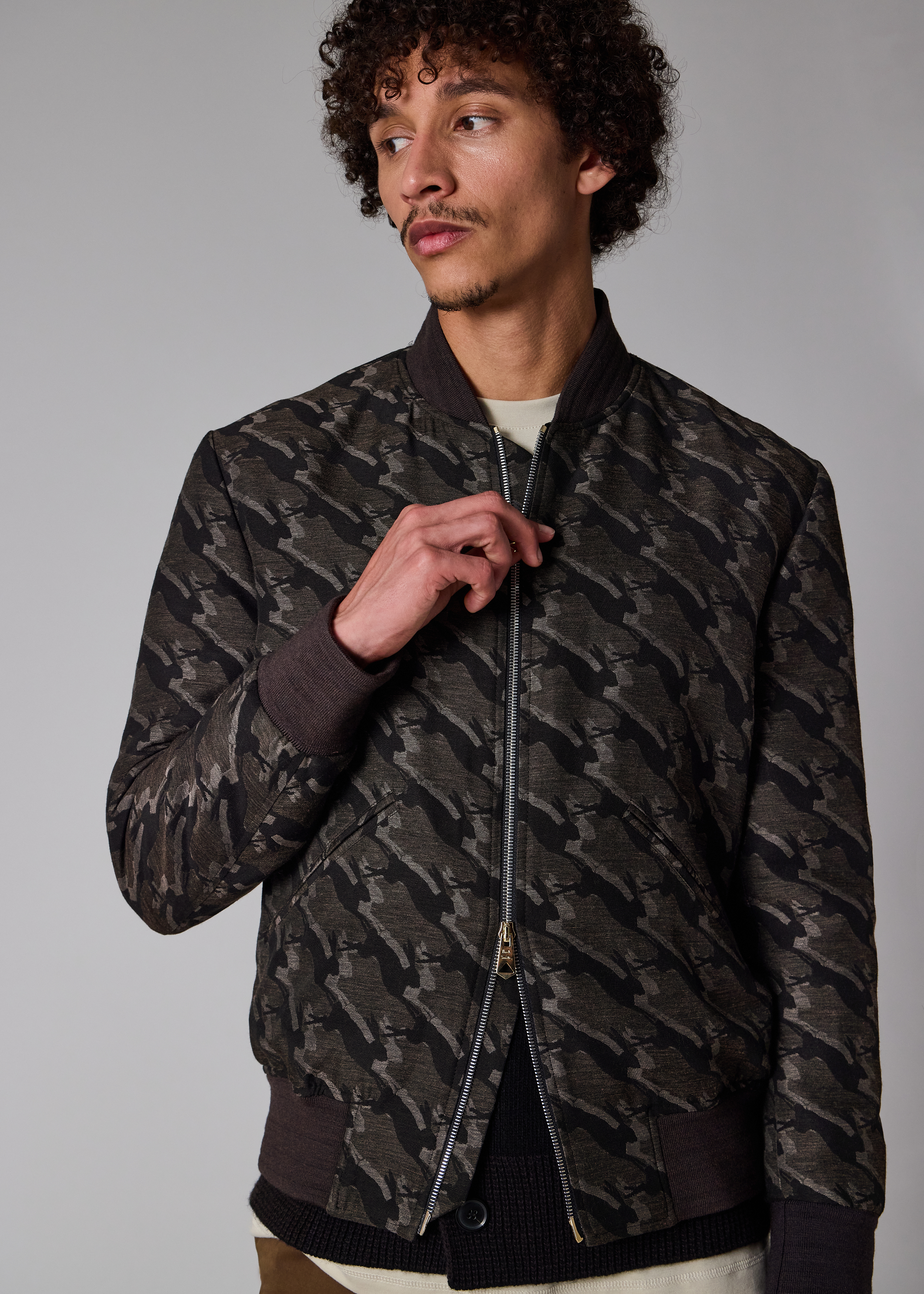 'Rabbit' Jacquard Bomber Jacket