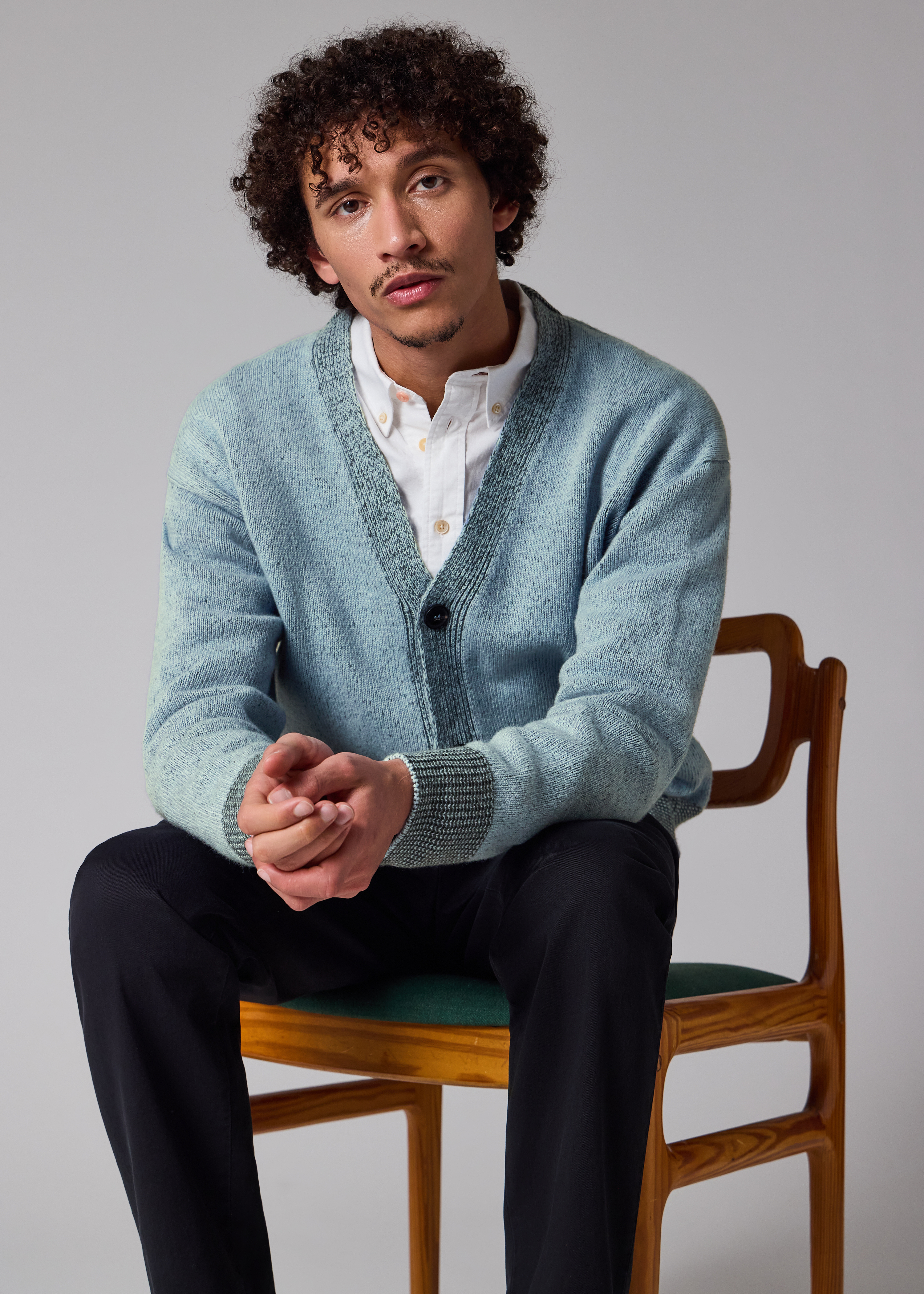 Light Blue Lambswool Cardigan