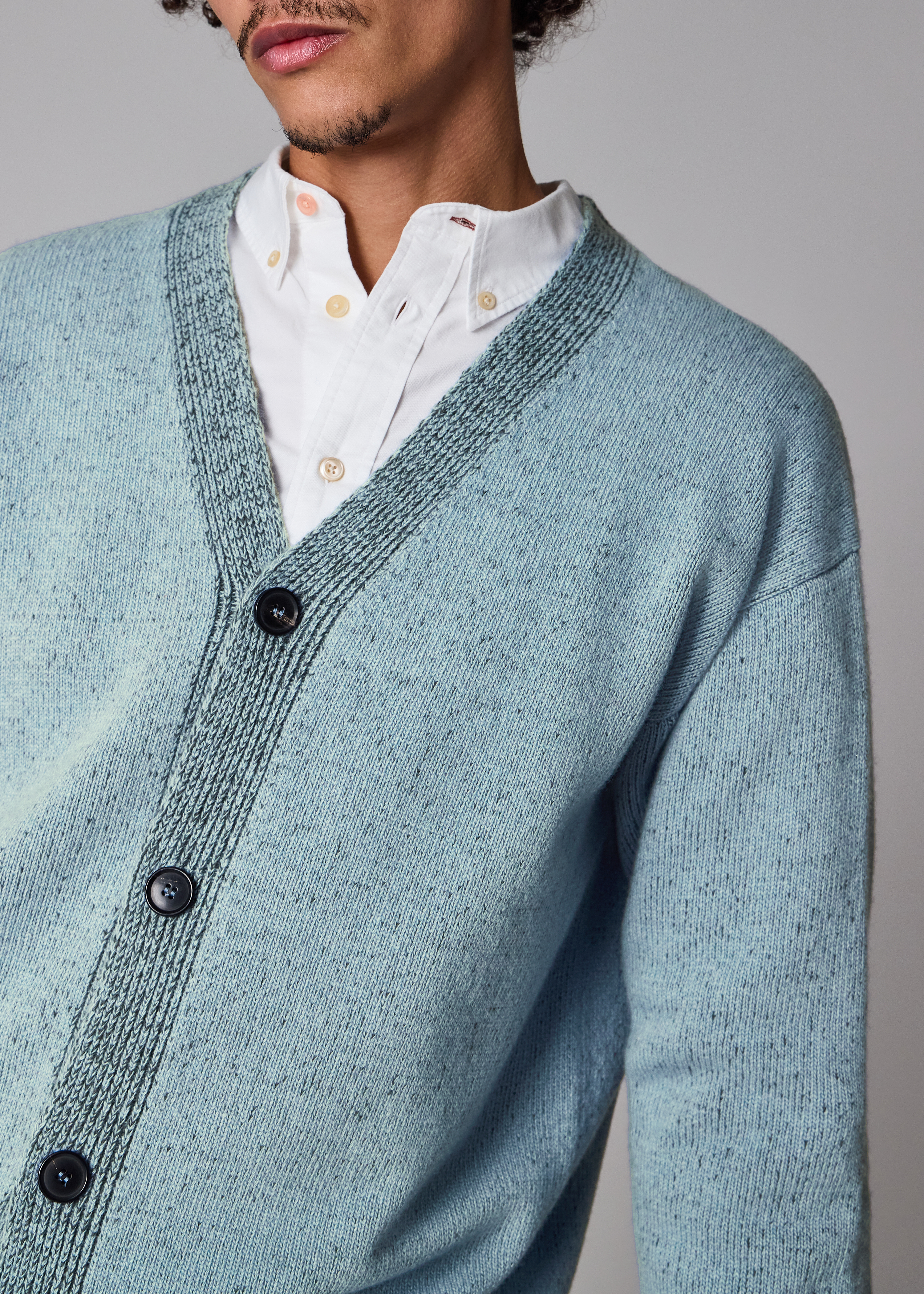 Light Blue Lambswool Cardigan