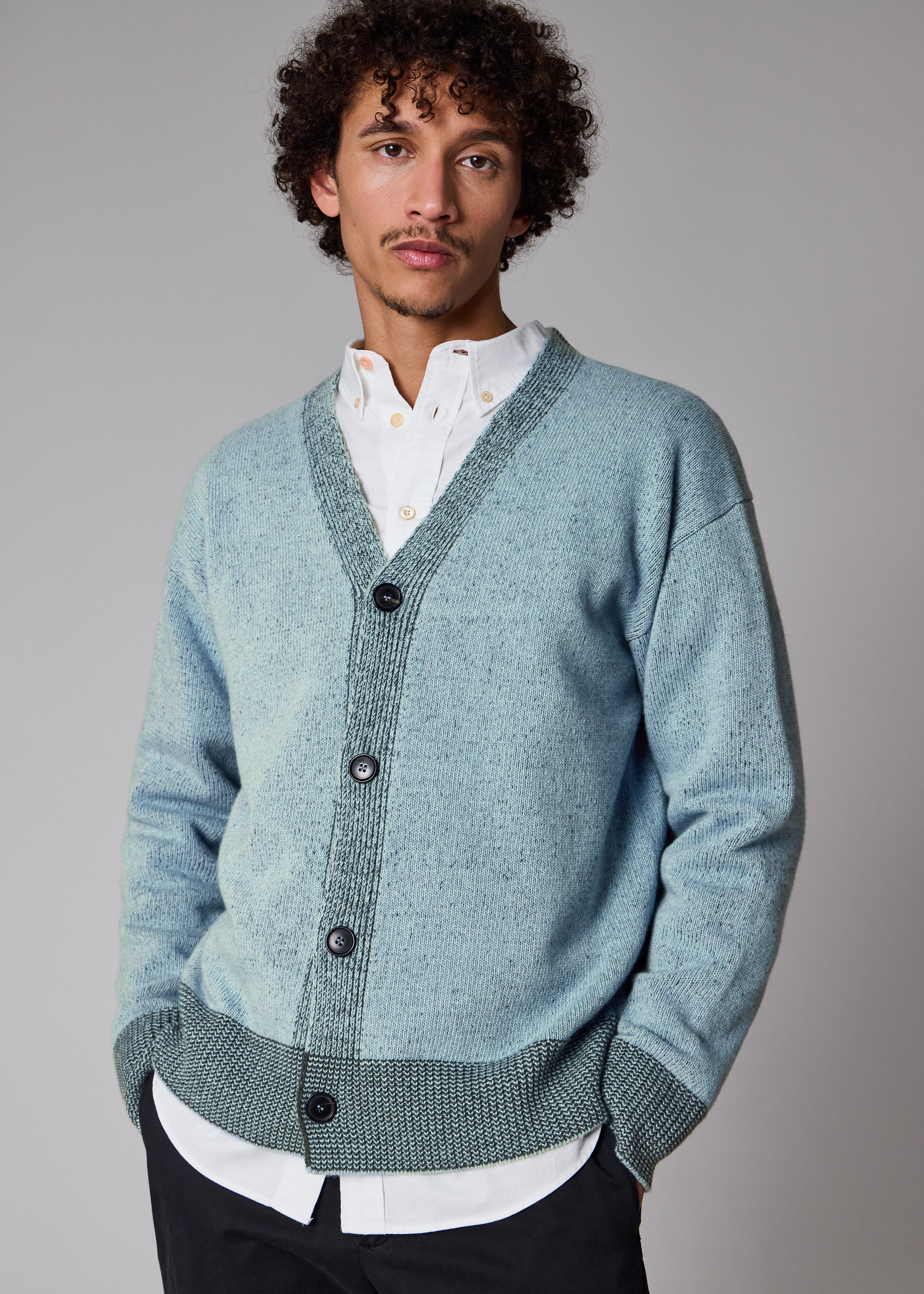 Light Blue Lambswool Cardigan