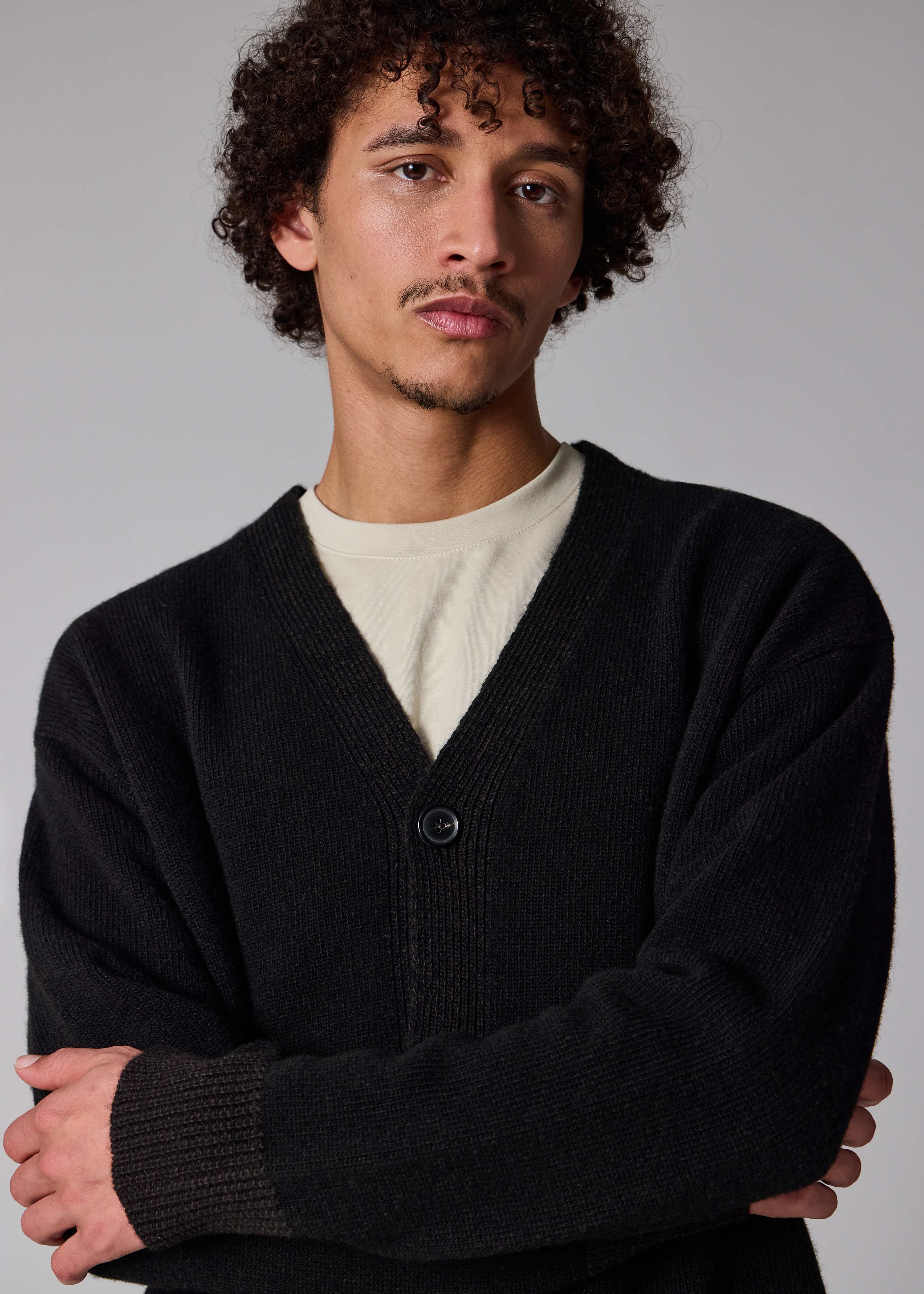 Black Lambswool Cardigan