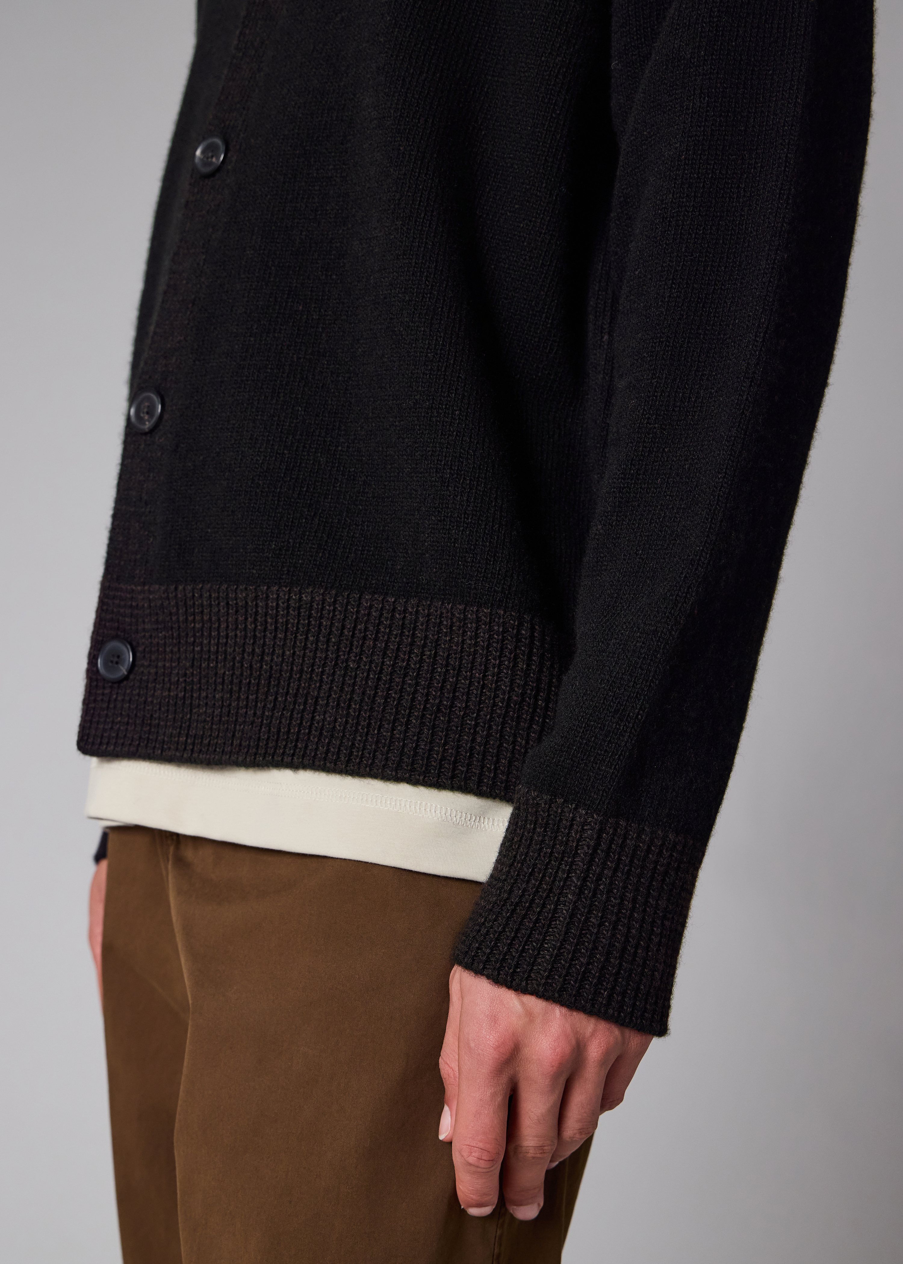 Black Lambswool Cardigan