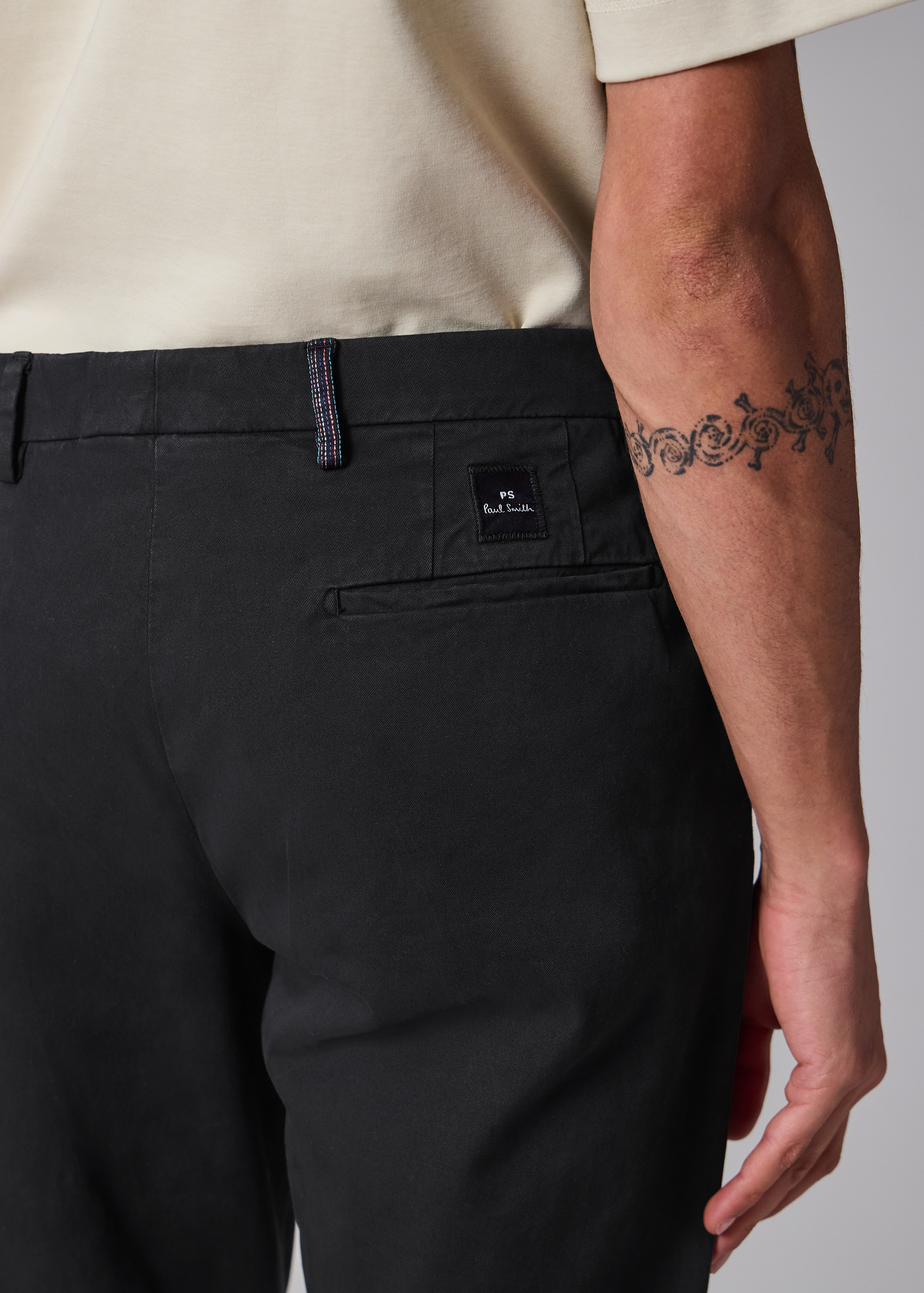 Washed Black Stretch Cotton-Twill Chinos
