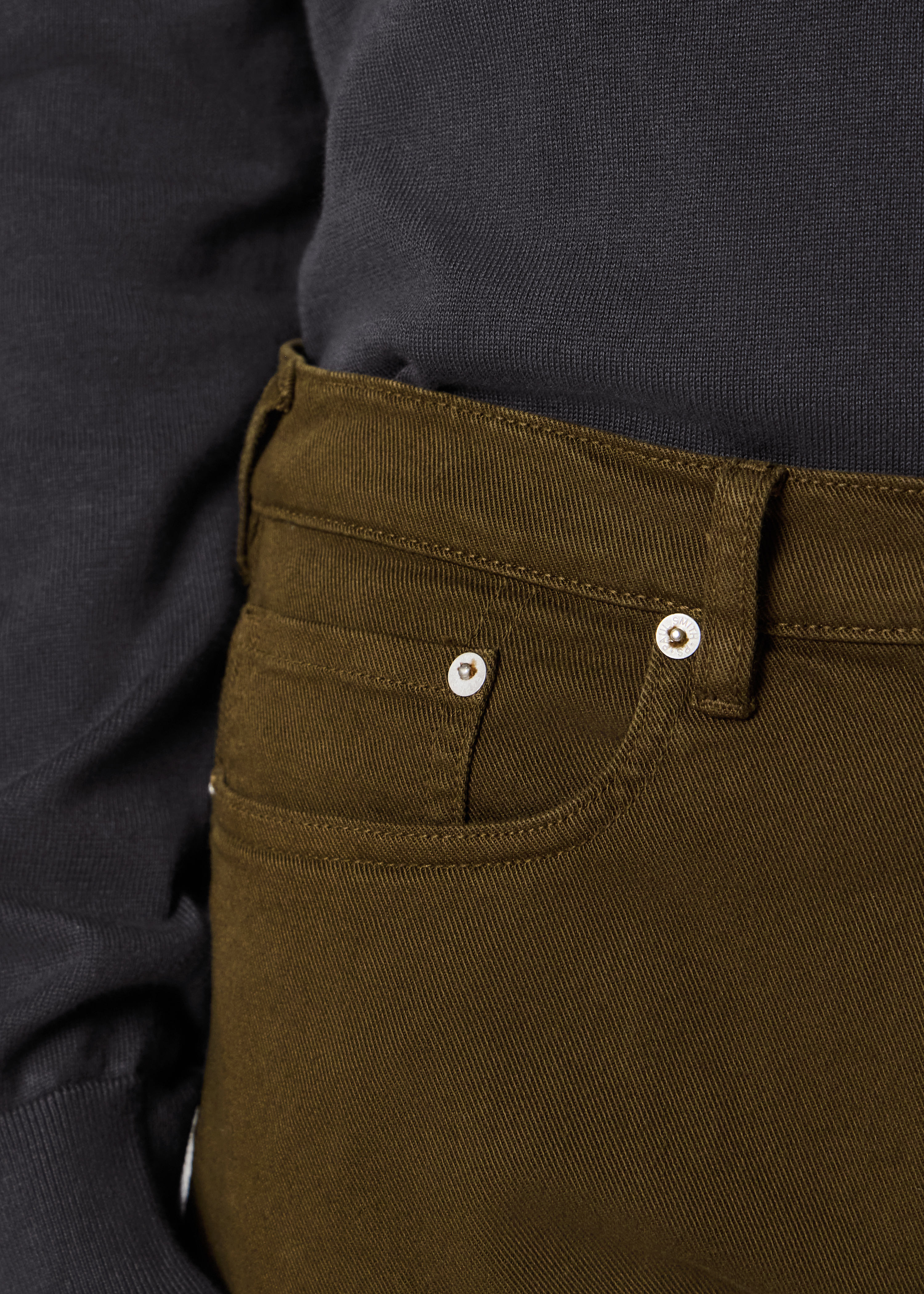 Tapered-Fit Khaki Green Garment-Dyed Organic Cotton-Stretch Jeans