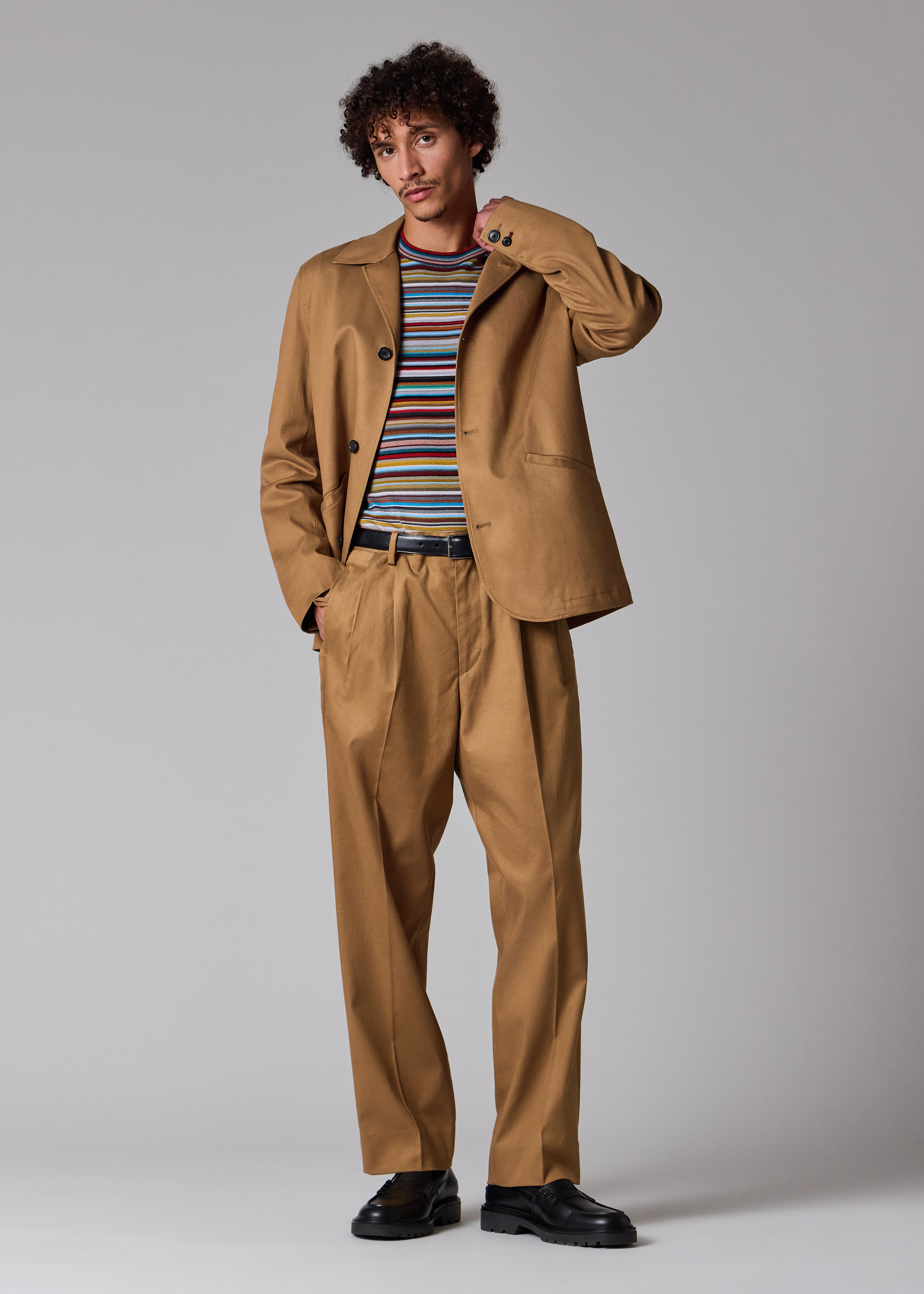 Tan Lyocell-Cotton Twill Work Jacket