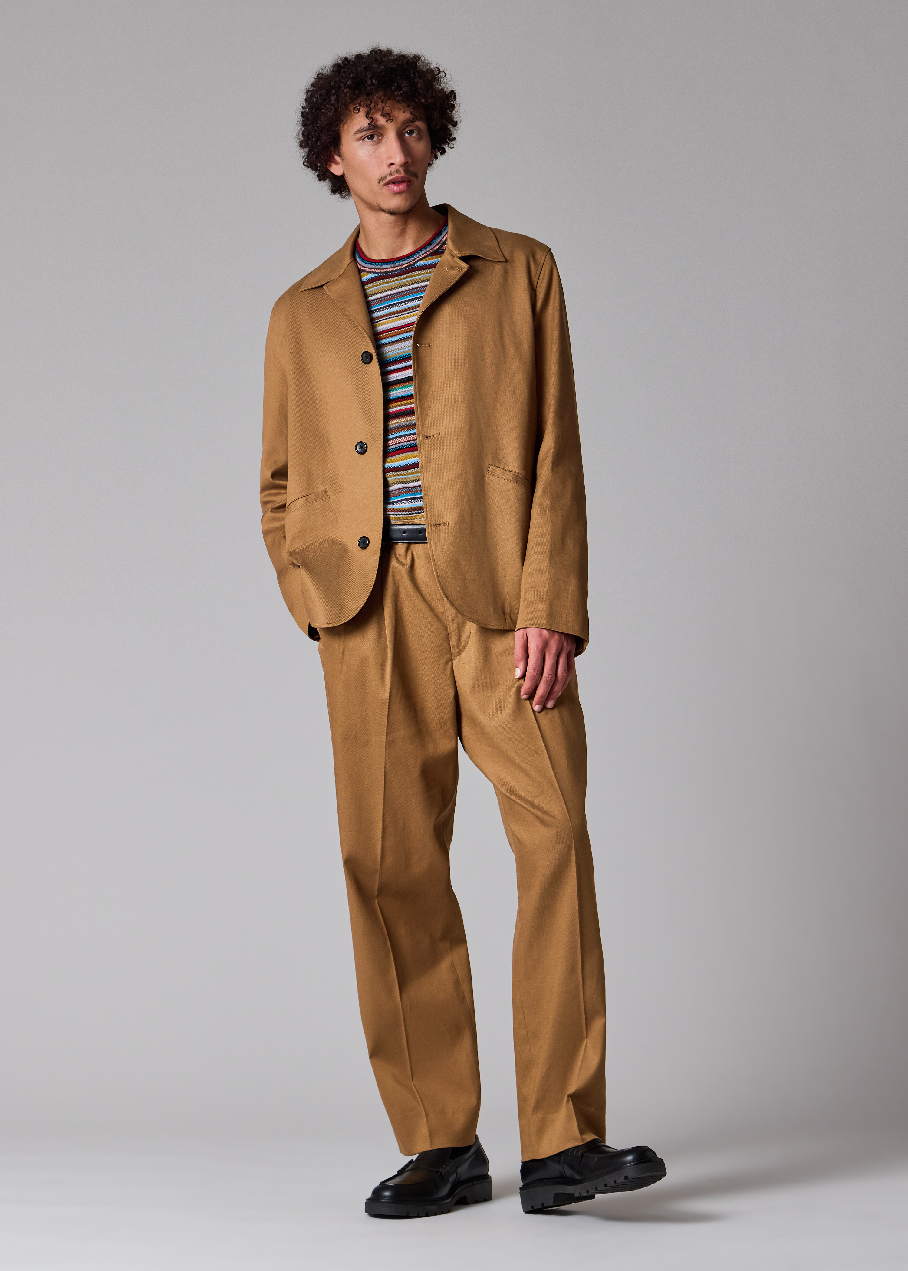 Tan Lyocell-Cotton Twill Work Jacket