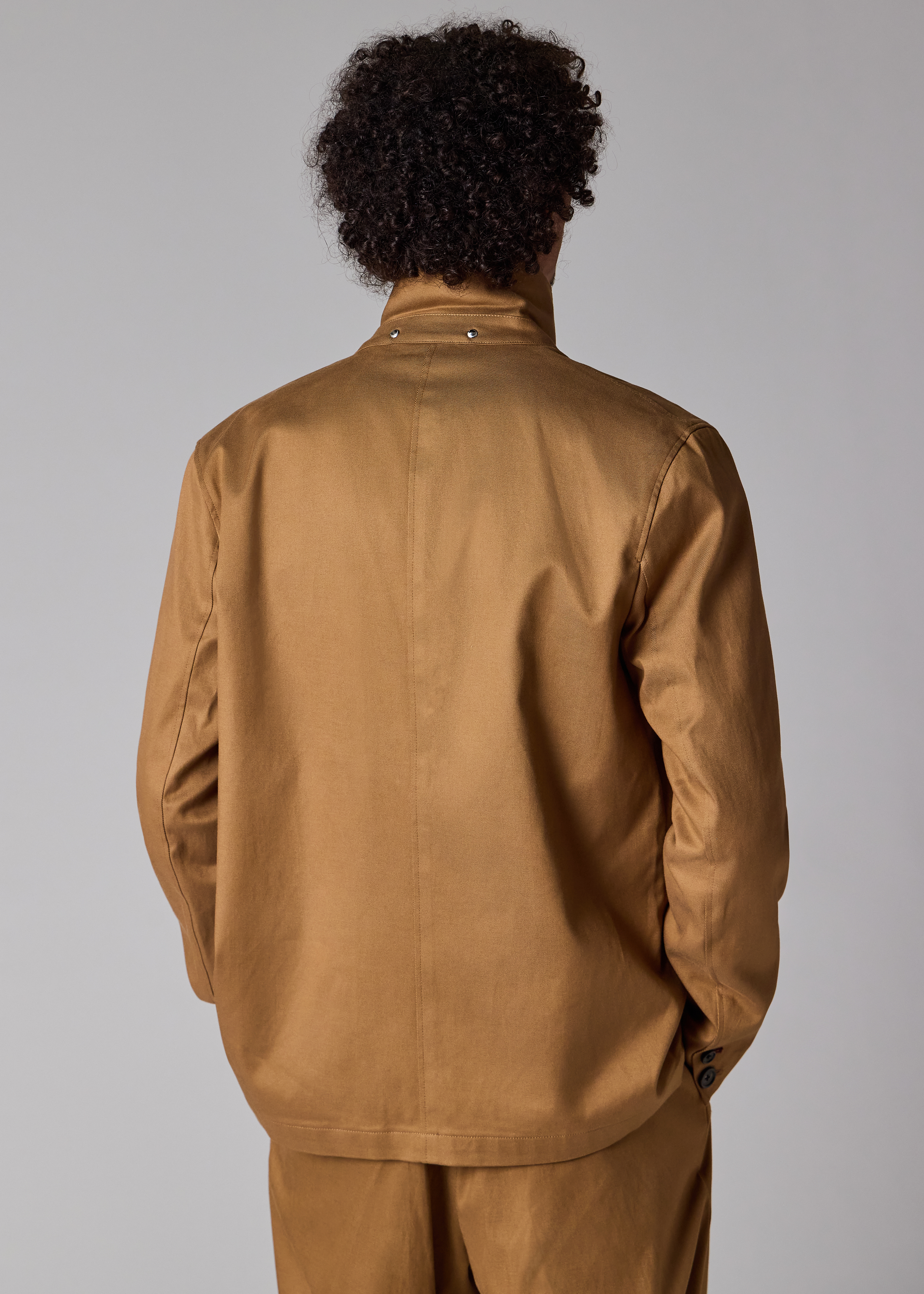Tan Lyocell-Cotton Twill Work Jacket