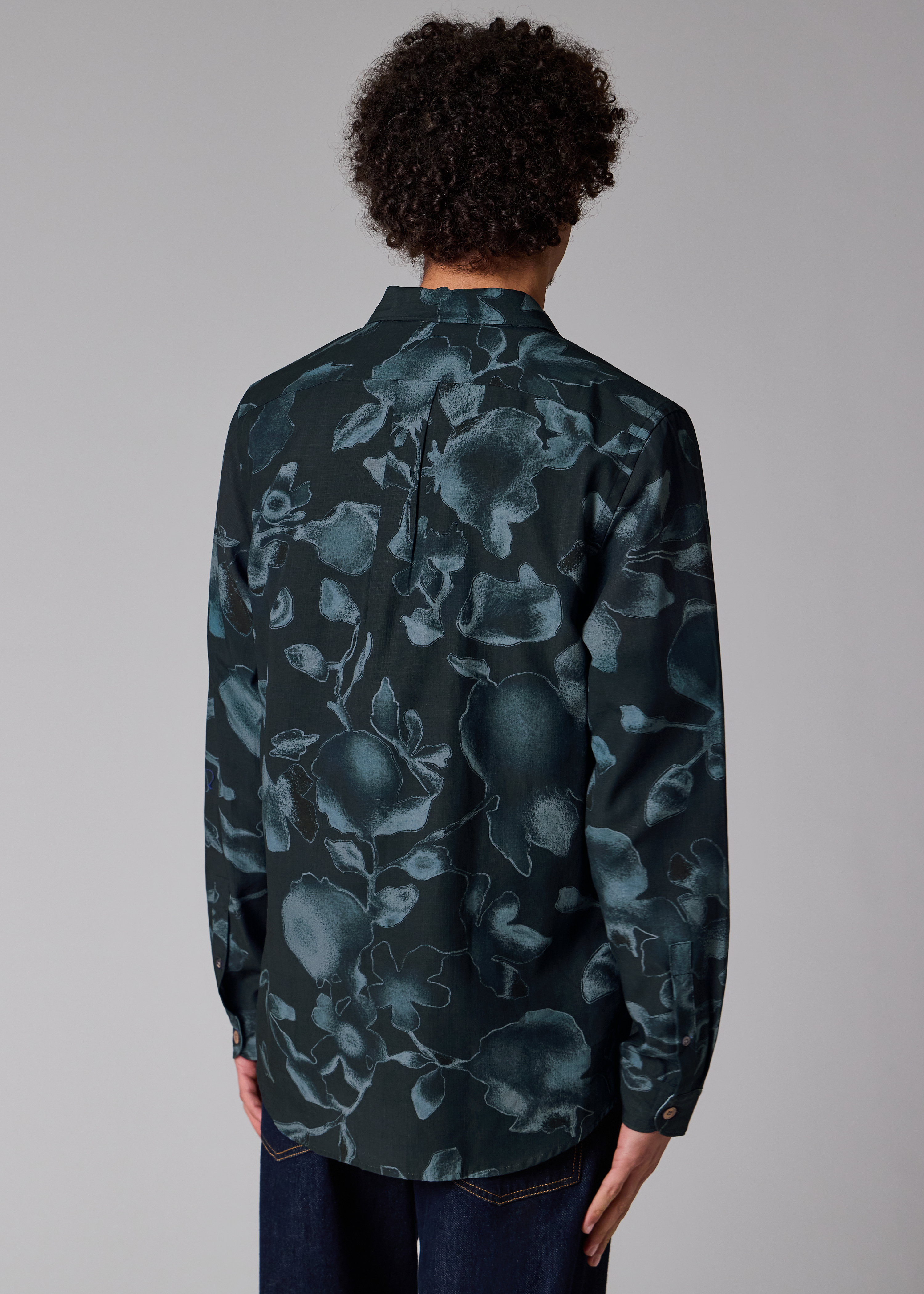 Navy 'Good Fortune Floral' Print Shirt
