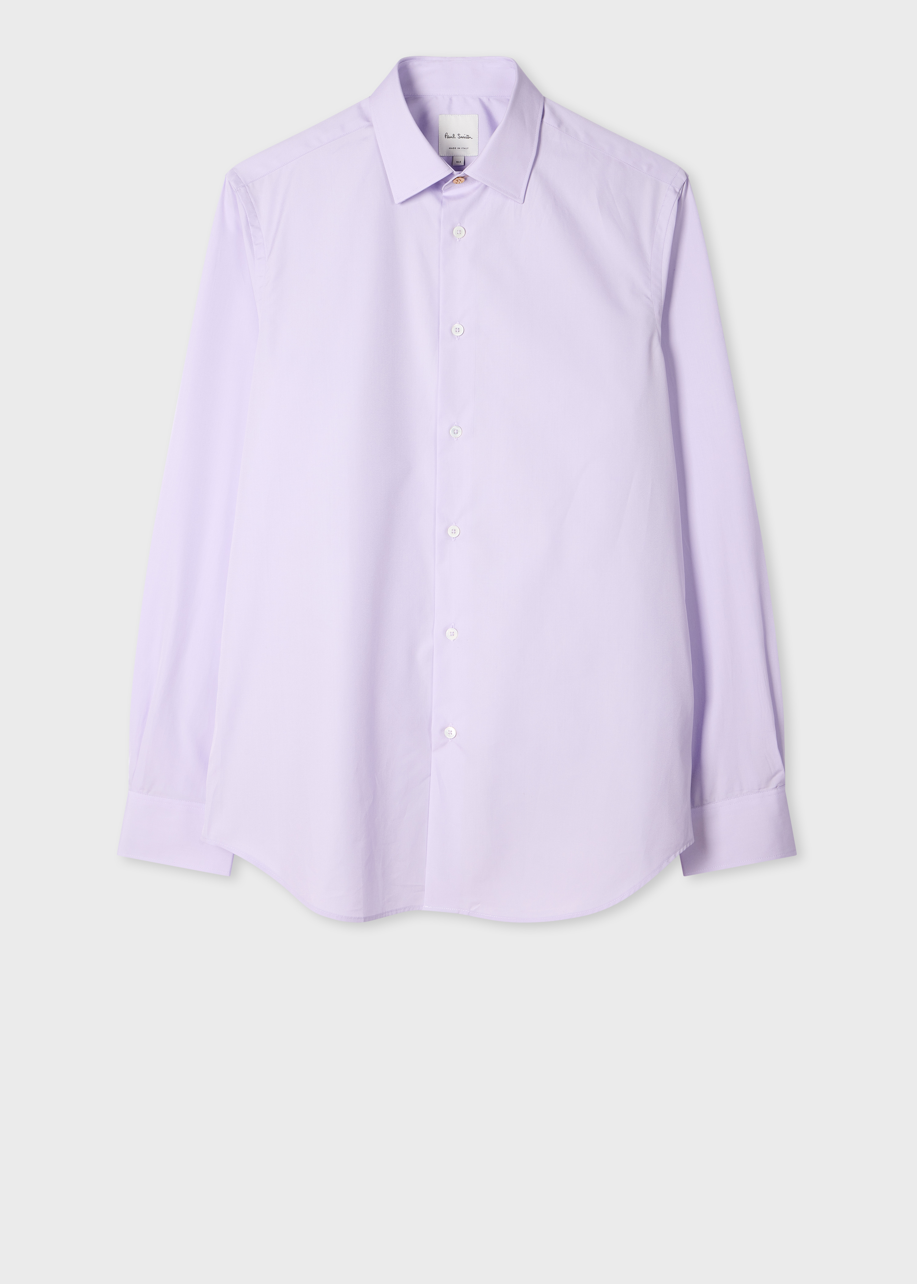 Tailored-Fit Pale Lilac Cotton-Poplin Shirt