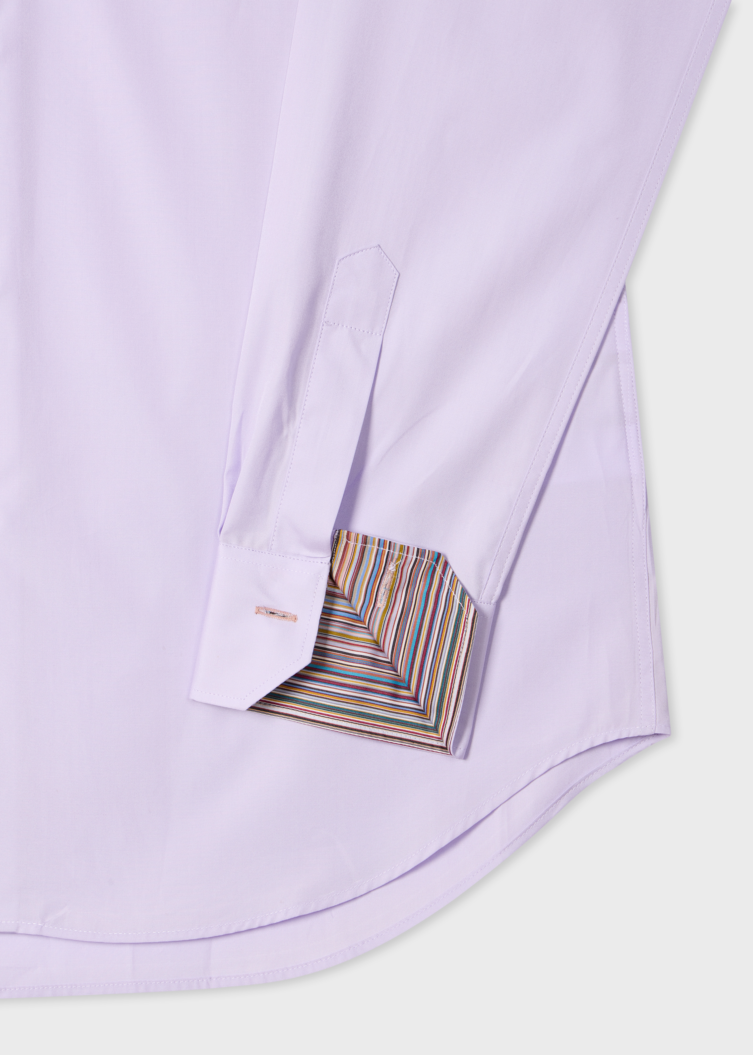 Tailored-Fit Pale Lilac Cotton-Poplin Shirt