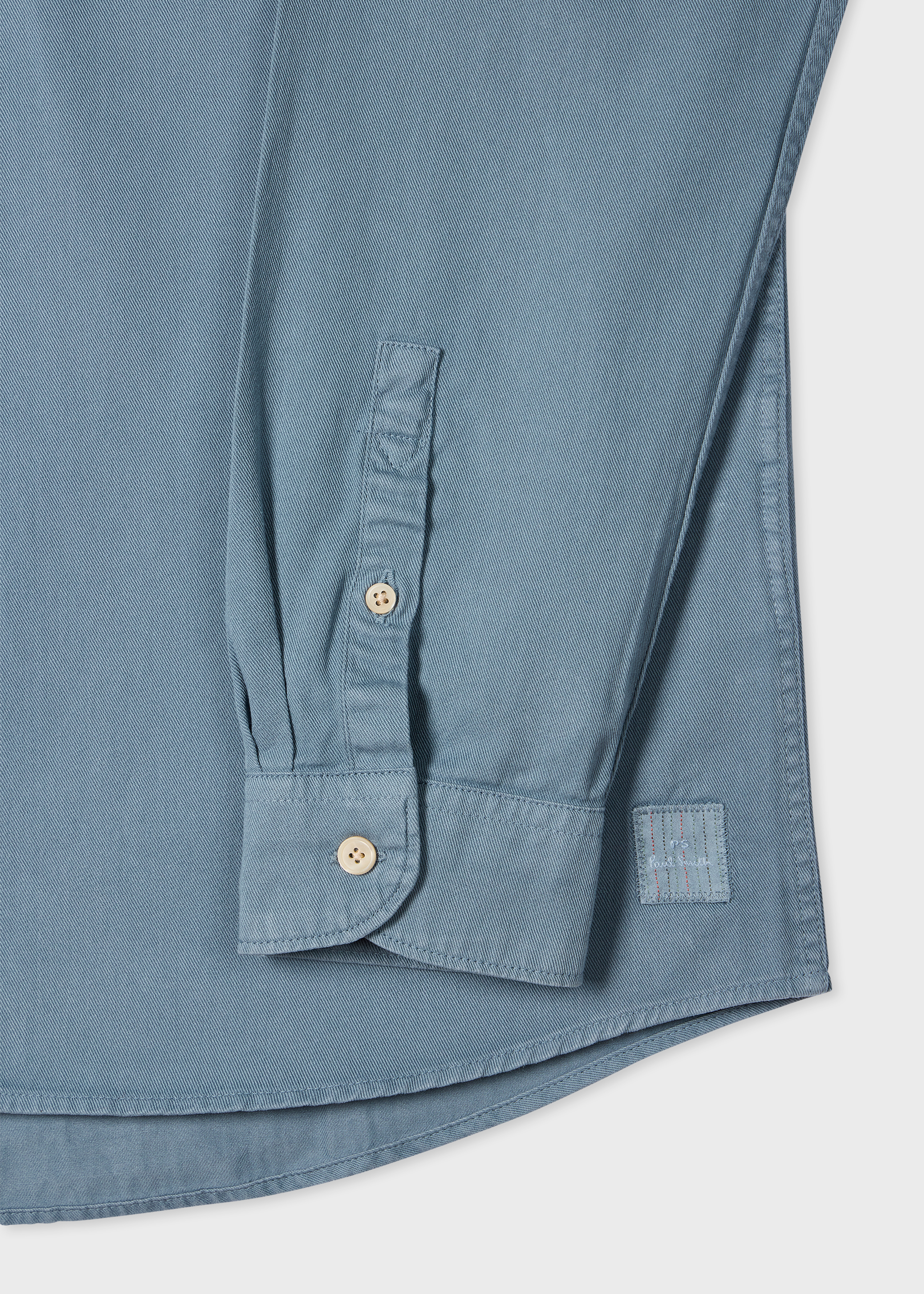 Powder Blue Cotton-Twill Button-Down Shirt