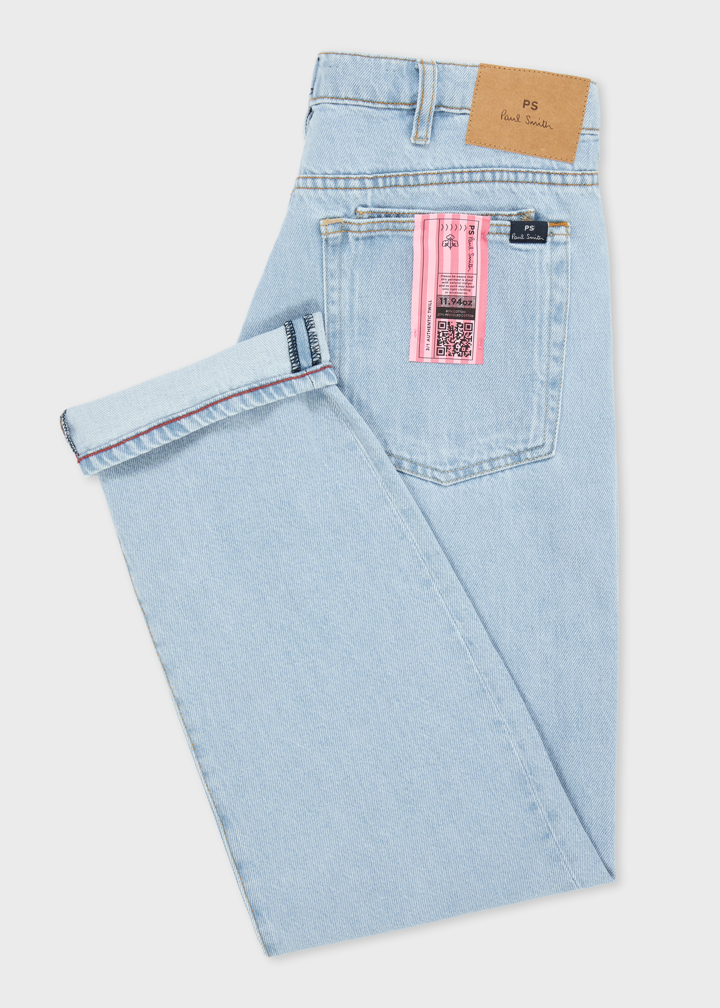 Relaxed Tapered-Fit Light Wash Recycled Cotton-Blend Jeans