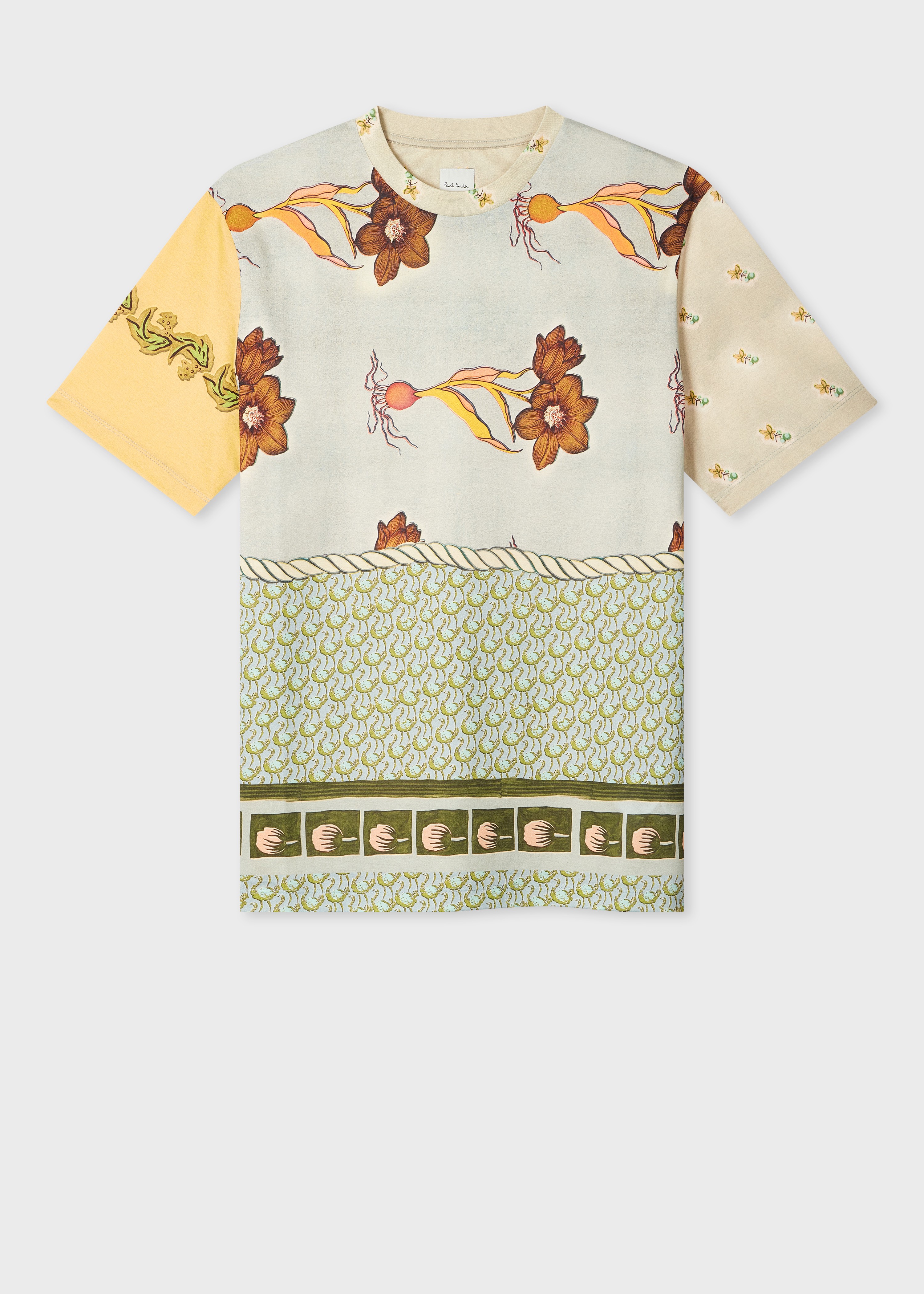 Blue and Yellow 'Textile' T-Shirt