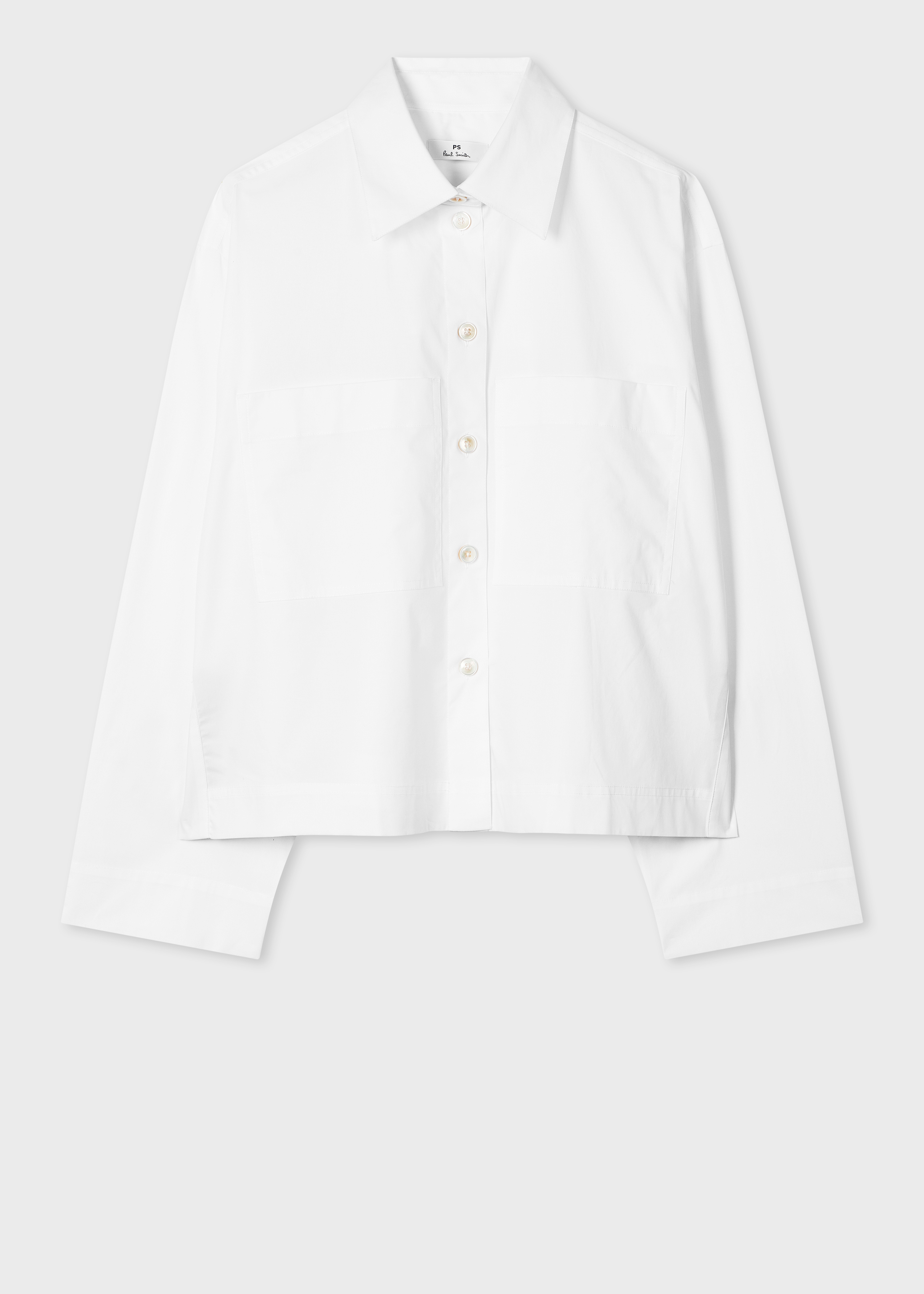 Women's Cropped Cotton White Shirt