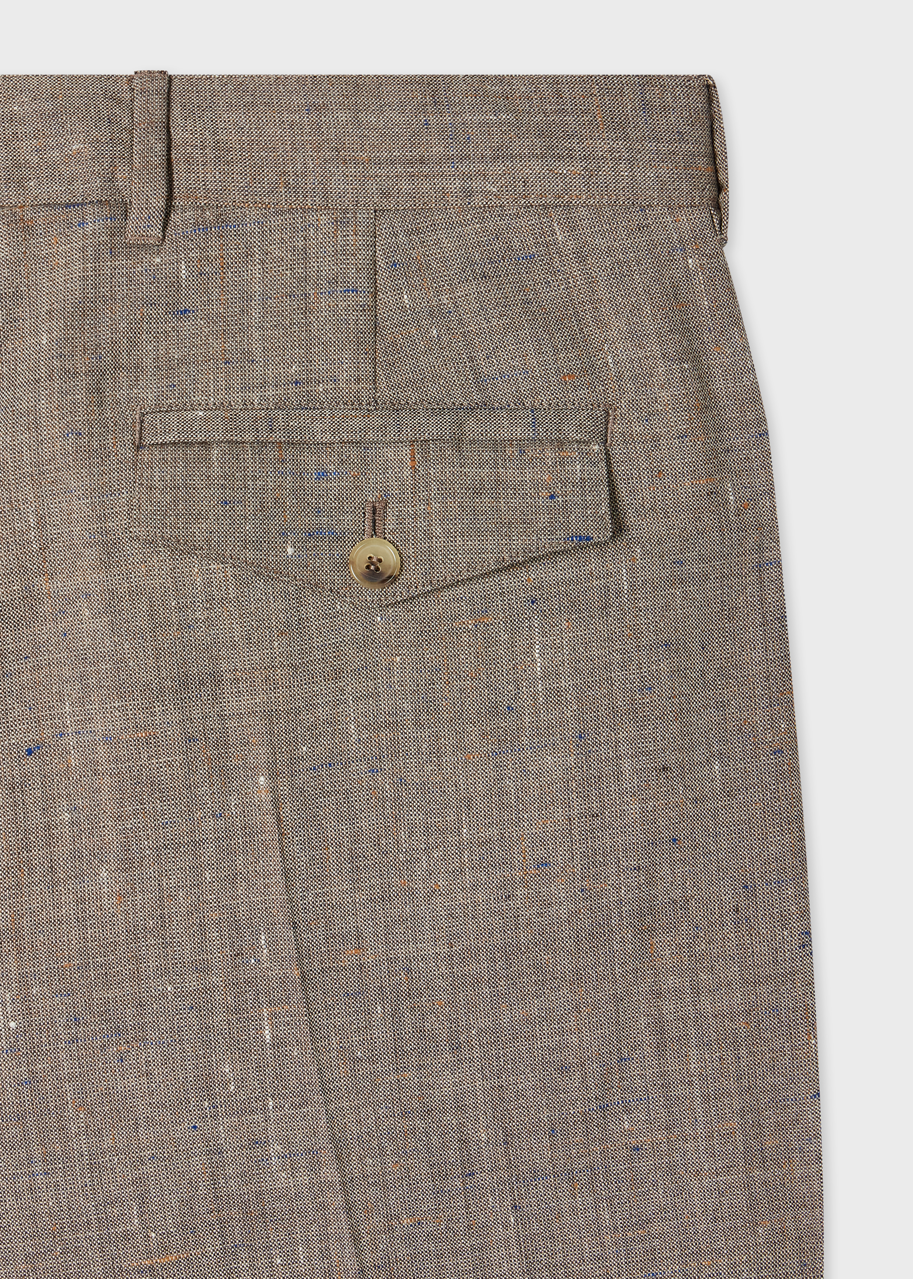 Tapered-Fit Brown Flecked Wool-Viscose Pleated Trousers