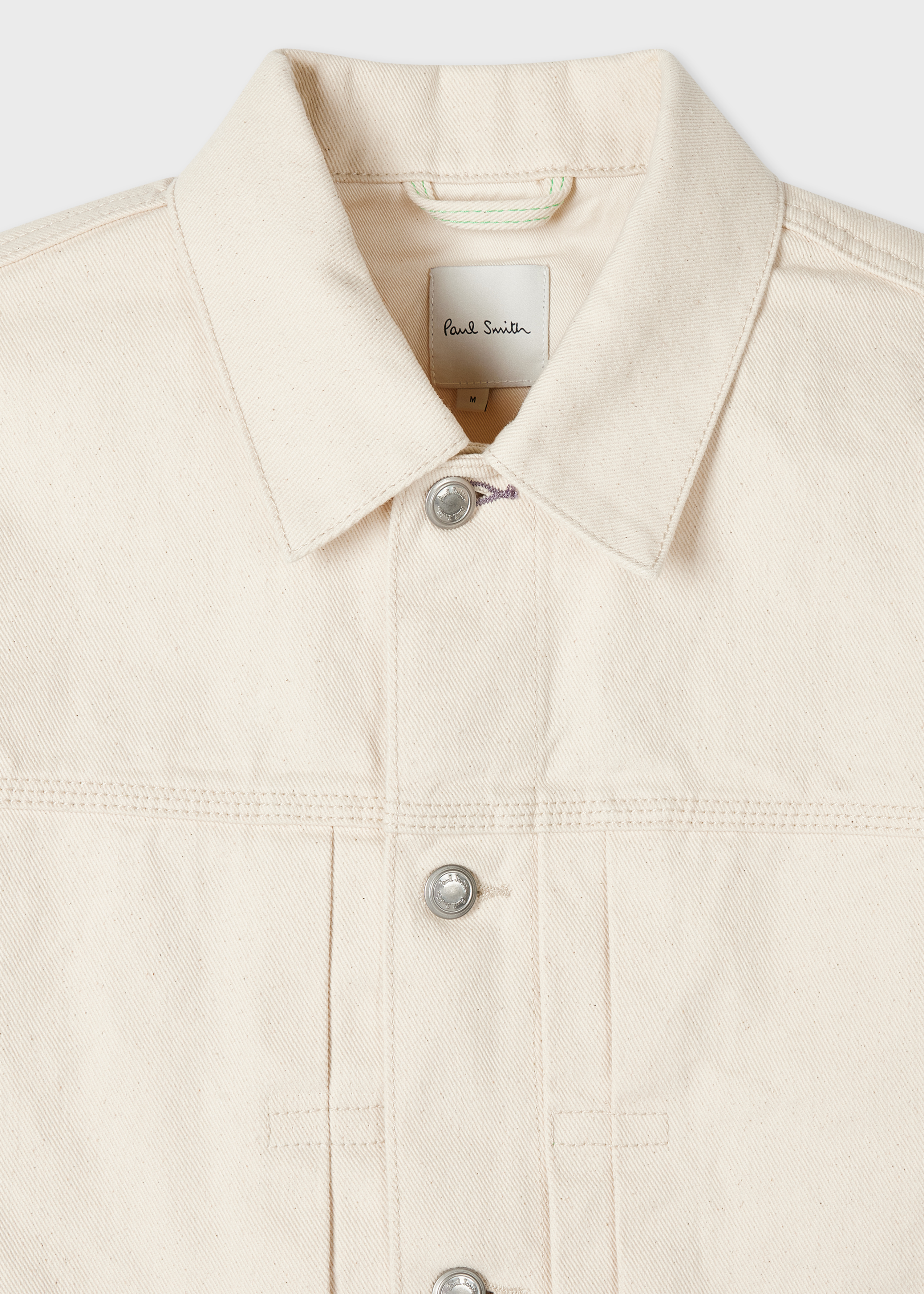 Ecru Pleated Denim Jacket