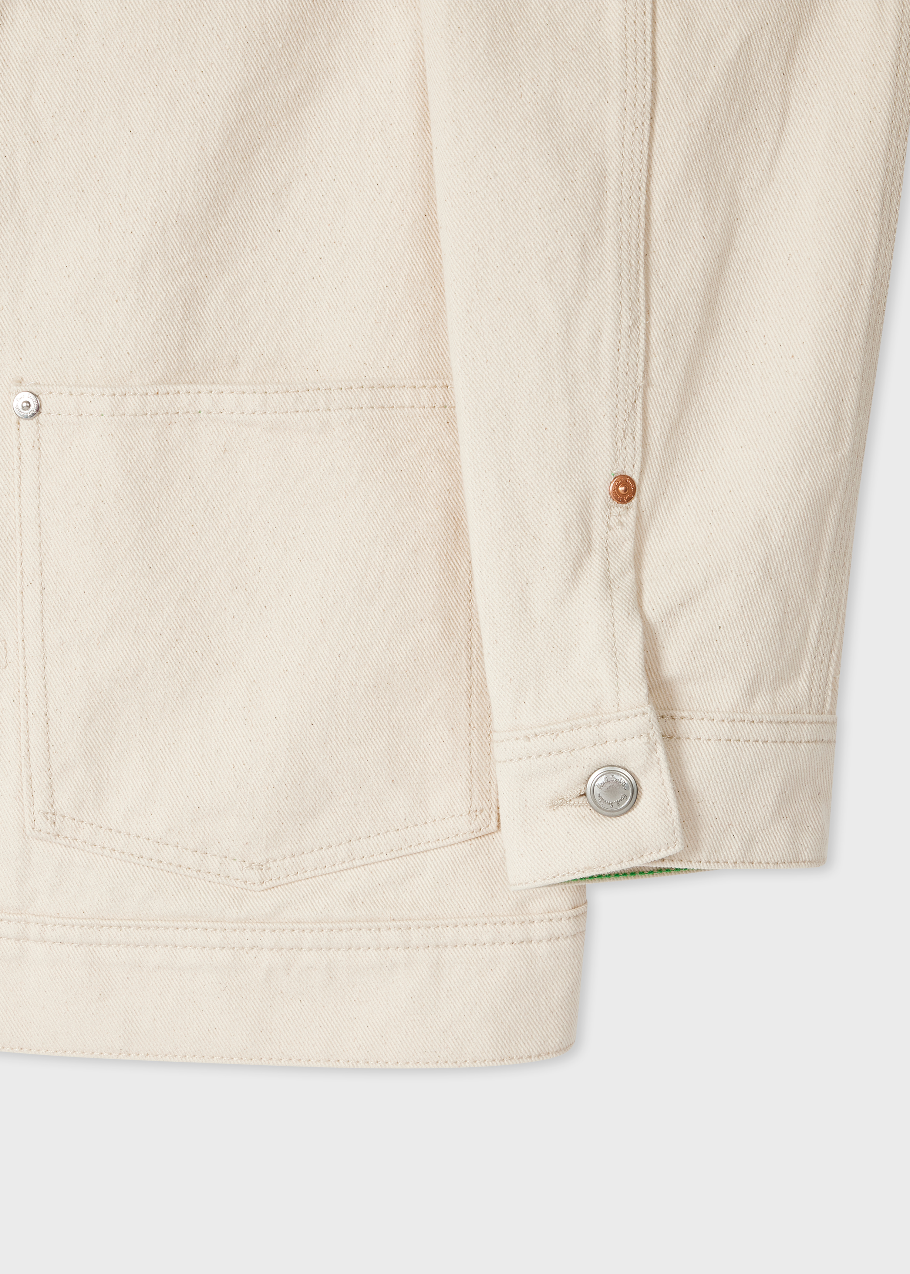 Ecru Pleated Denim Jacket