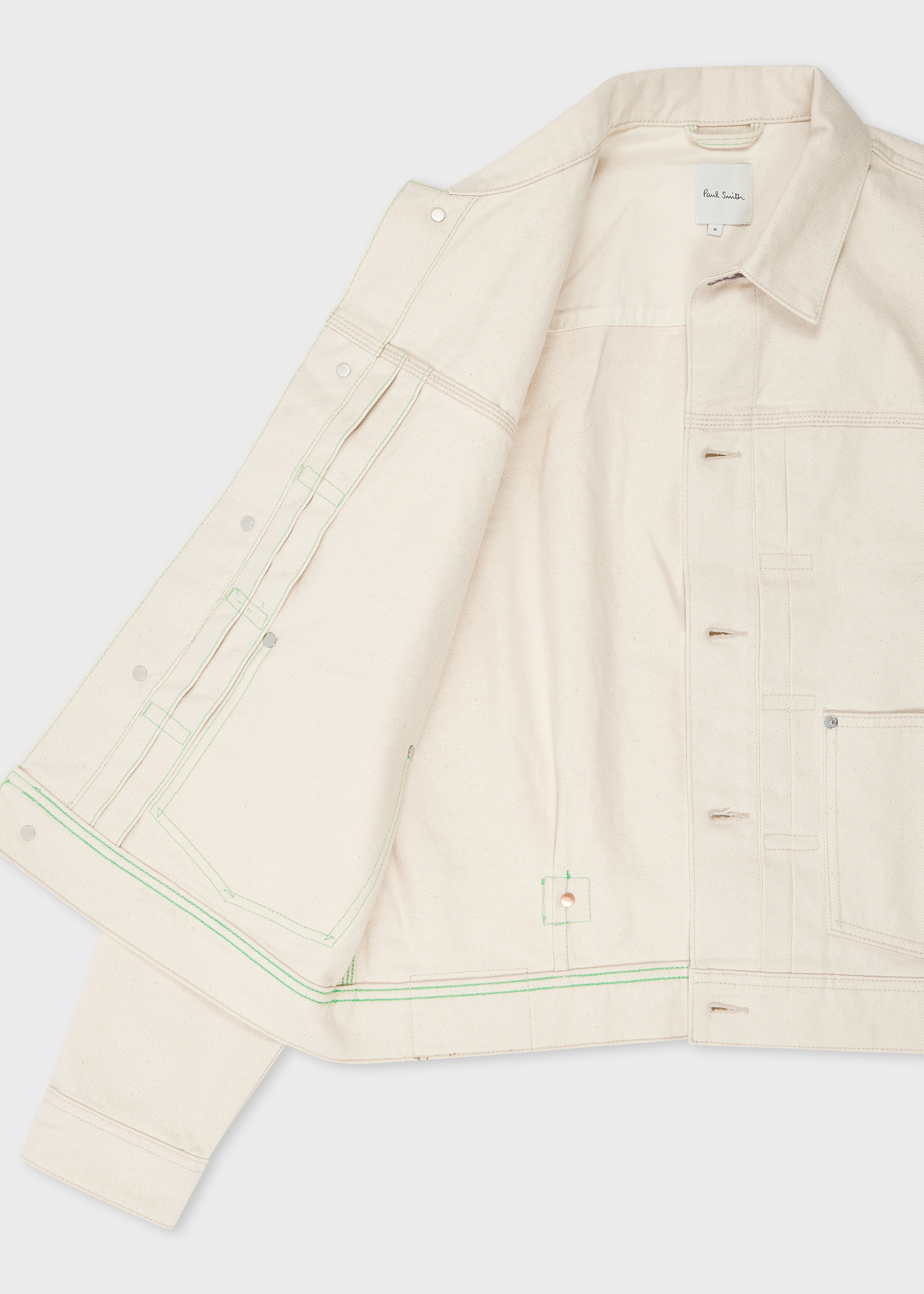 Ecru Pleated Denim Jacket