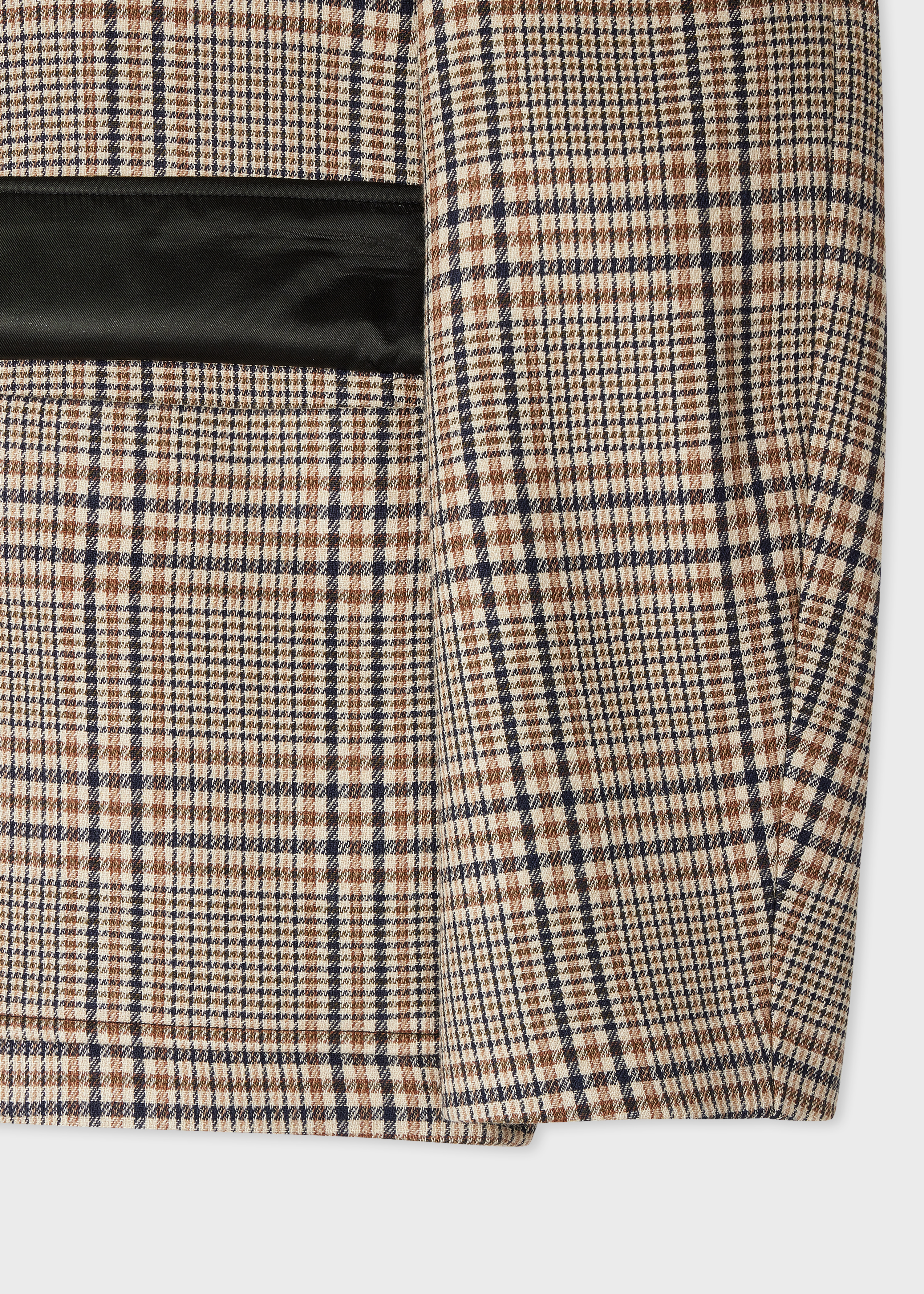 Women's Brown Wool-Blend Check Houndstooth Jacket