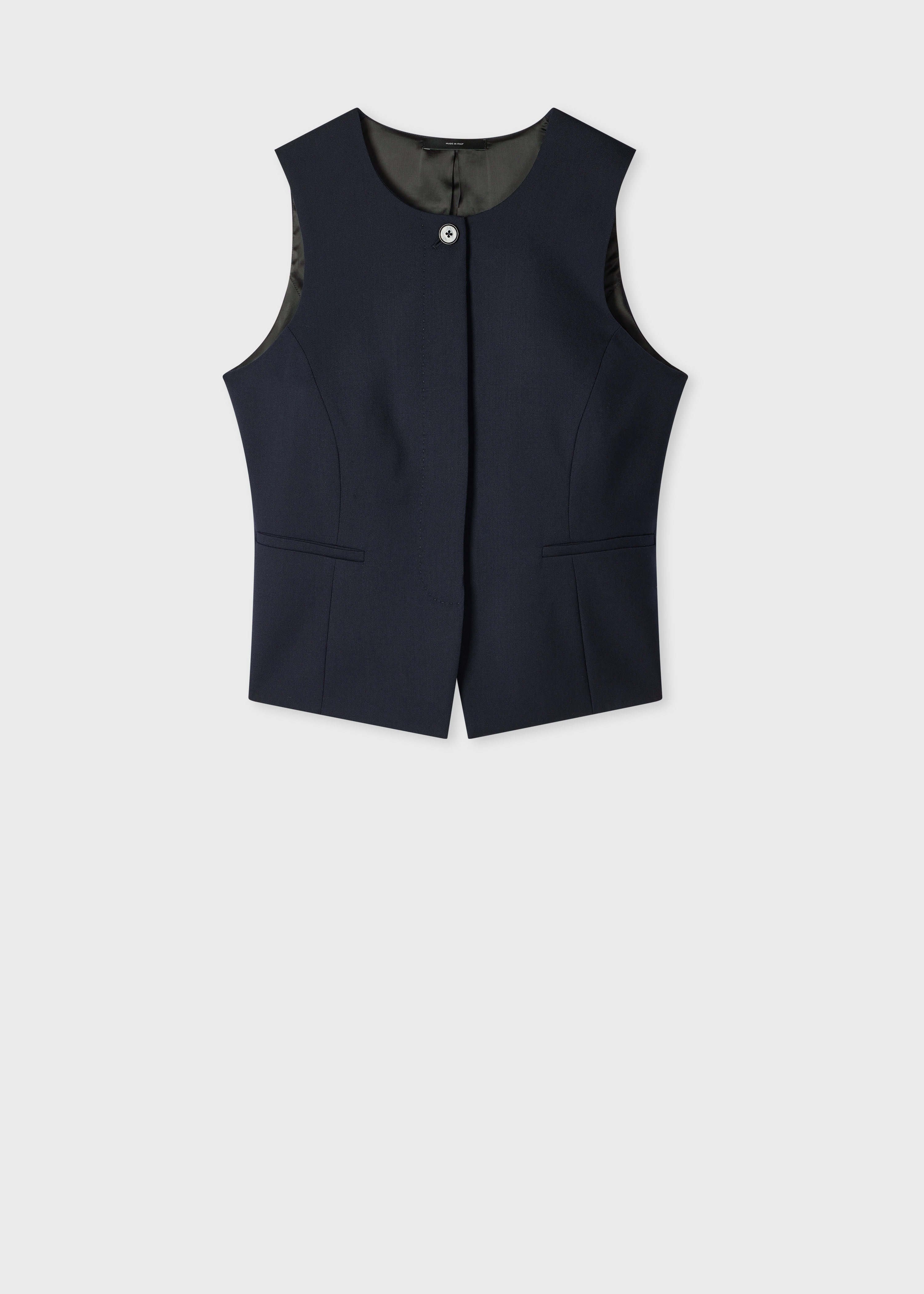 A Suit To Travel In - Women's Navy Wool Asymmetric Waistcoat