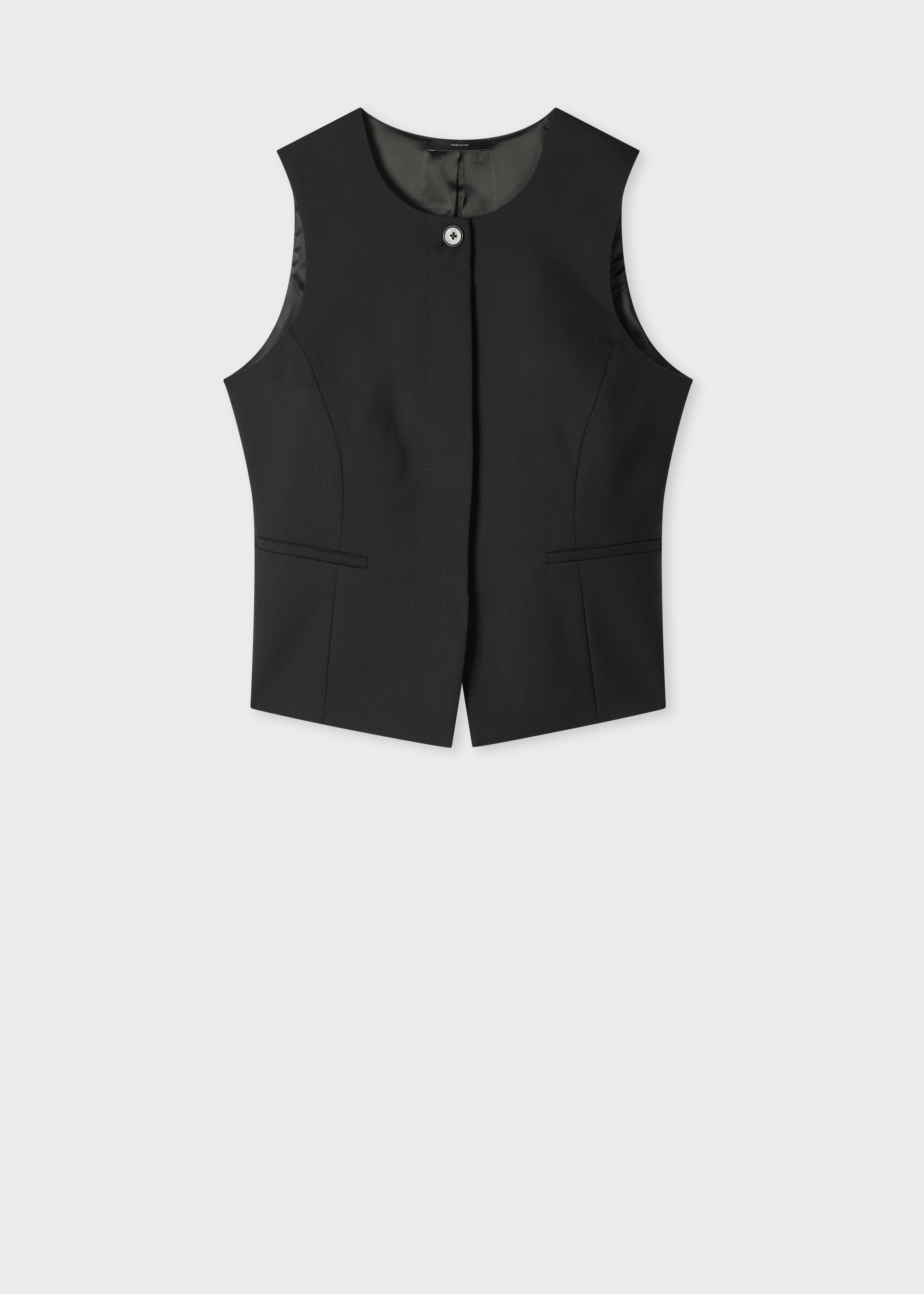 A Suit To Travel In - Women's Black Wool Asymmetric Waistcoat