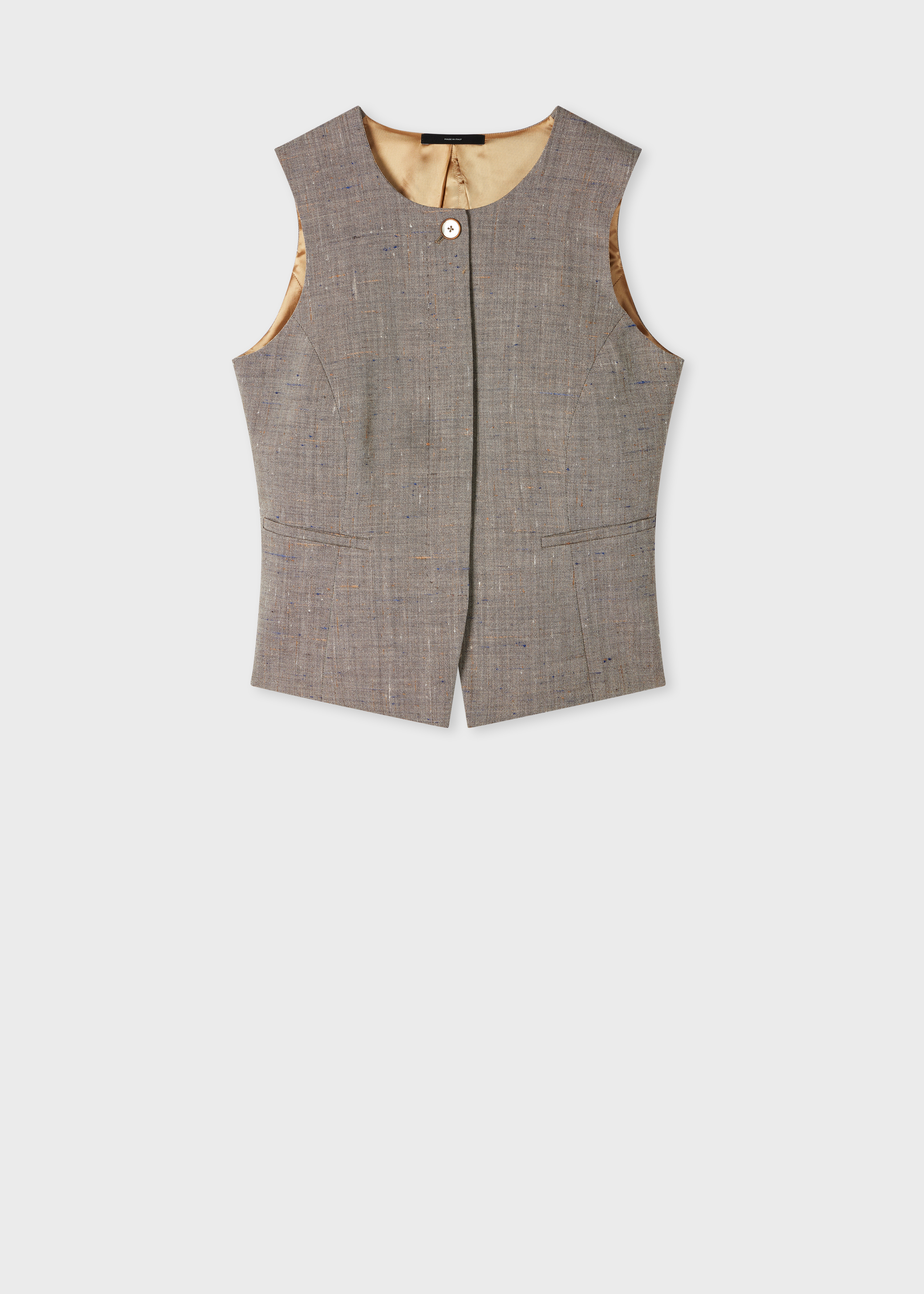 Women's Brown Flecked Wool-Viscose Waistcoat