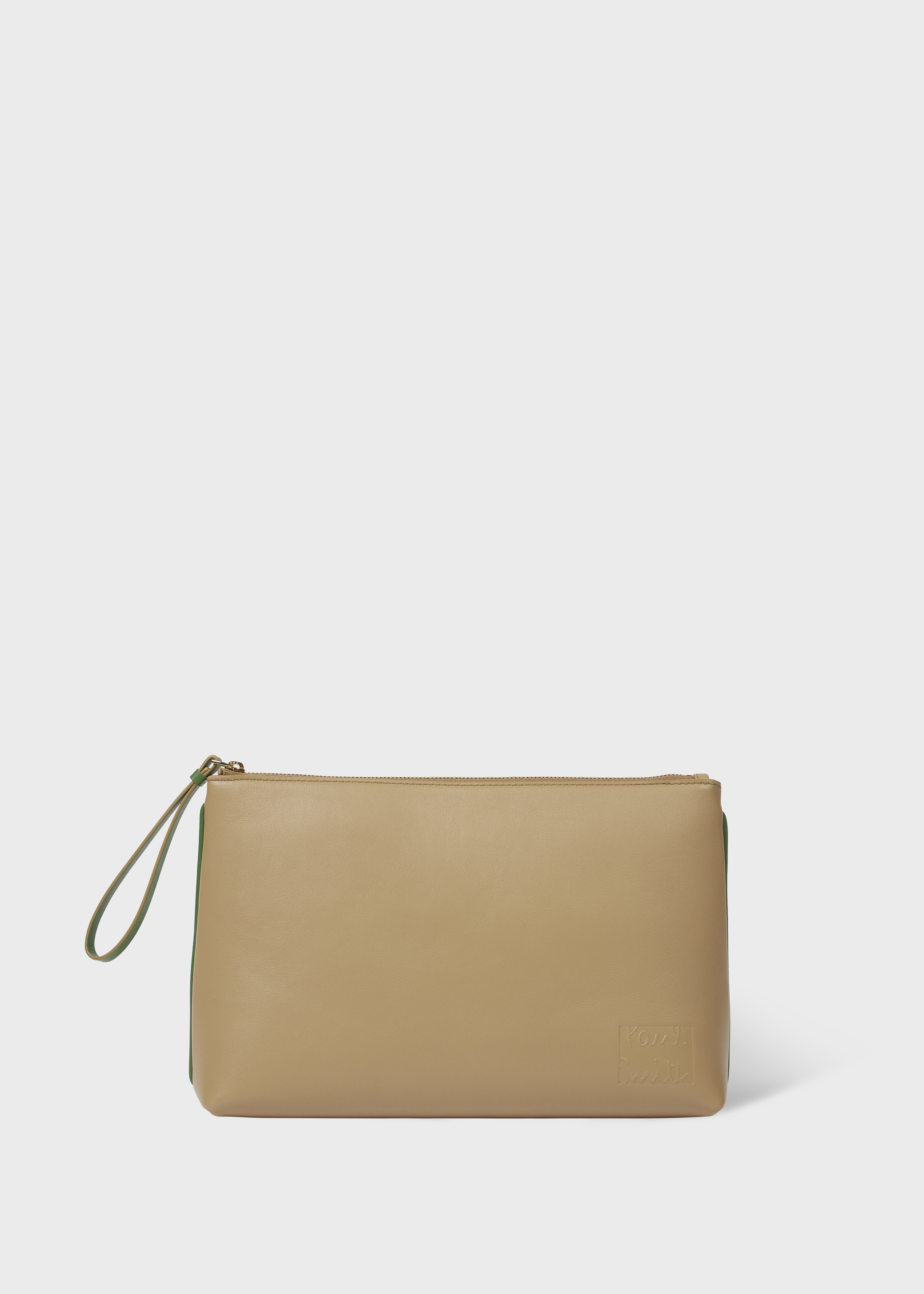 Women's Taupe Leather Purse Pouch